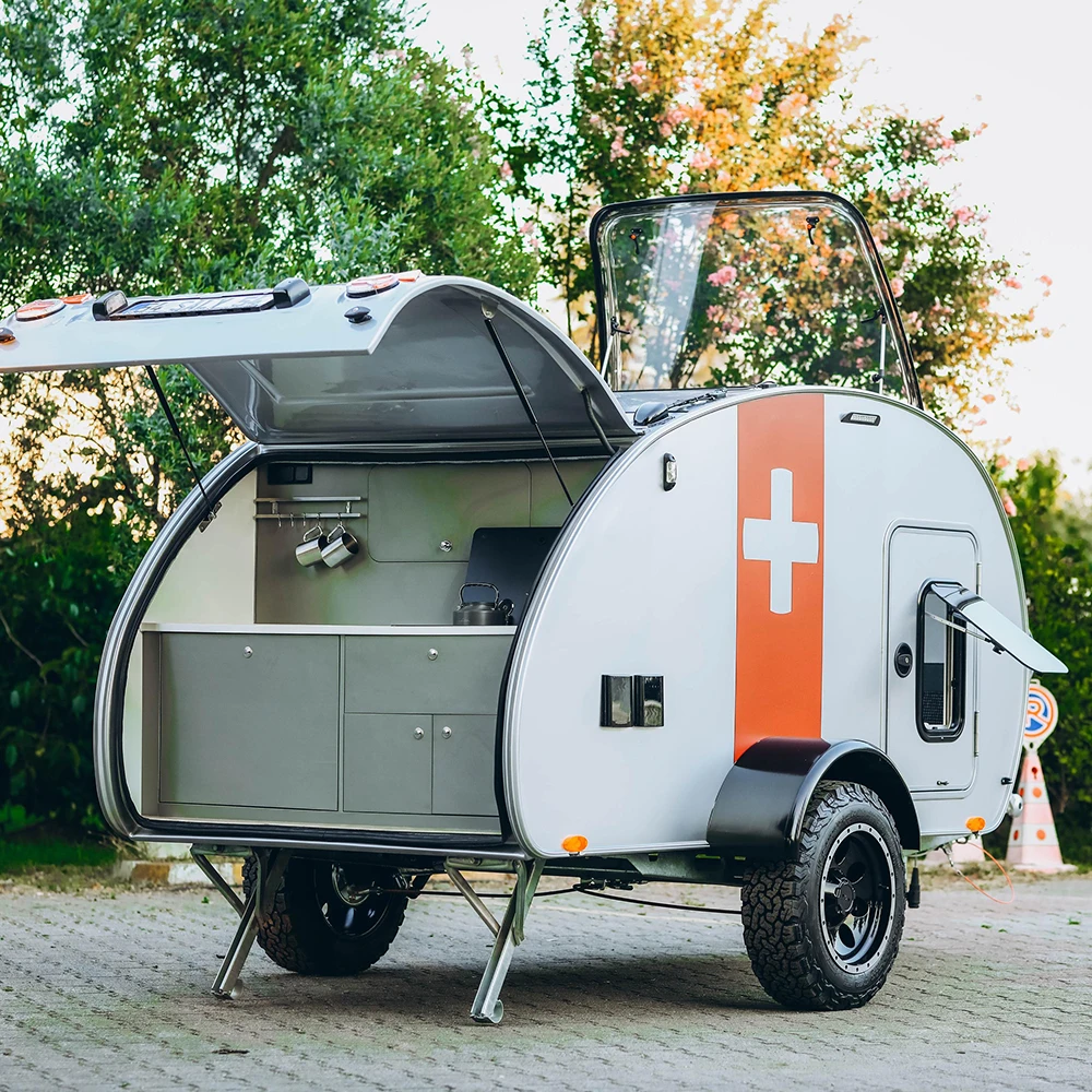 Лучшее качество Saly Kapitan Mini Teardrop караван внедорожный алюминиевый туристический прицеп с документацией ЕС