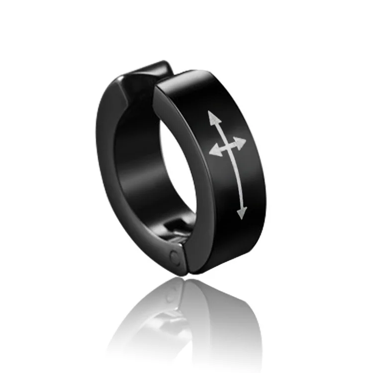 Stainless Steel Earrings Punk Engravable Titanium Steel No Ear Cuff For Men Women /