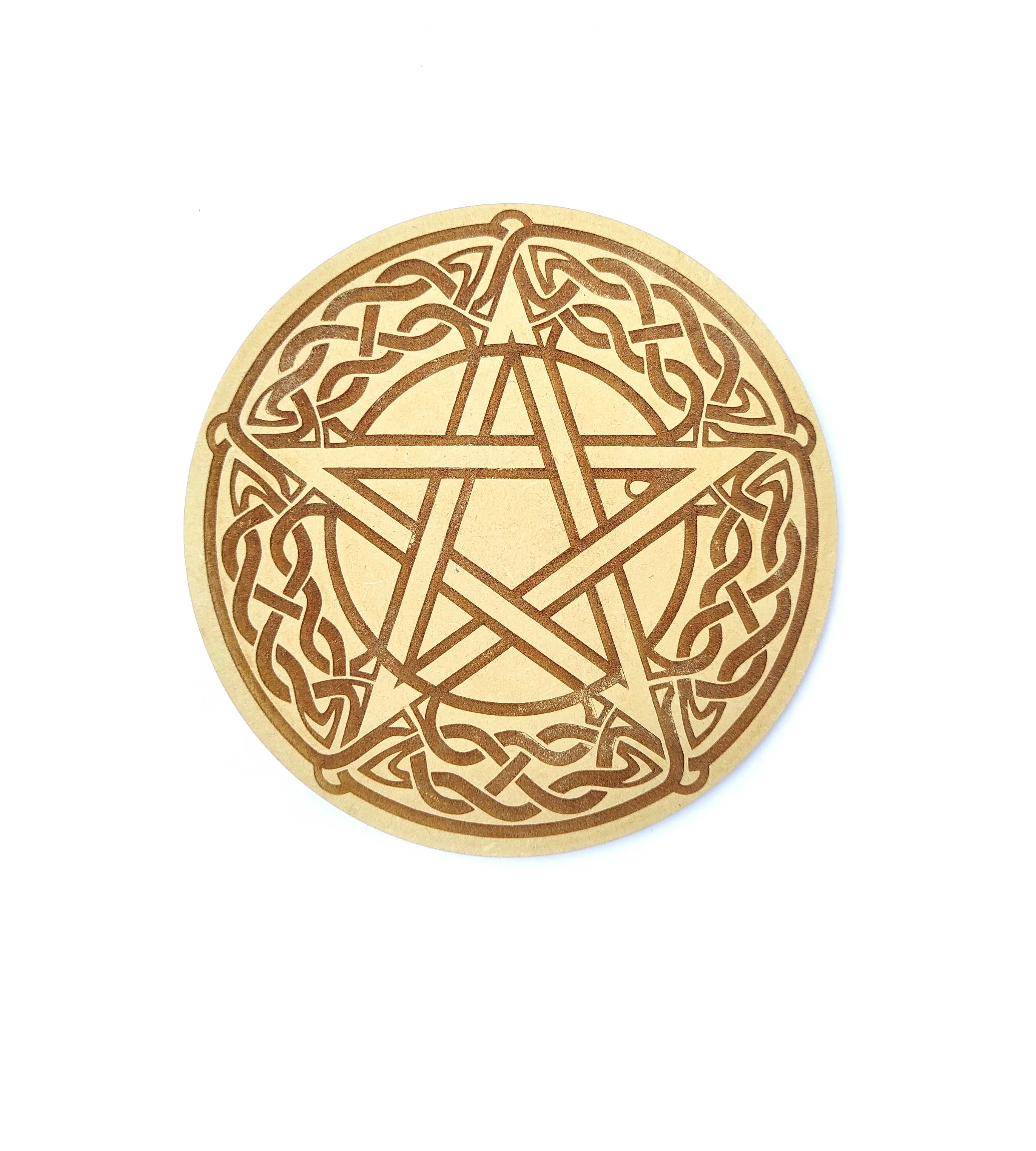 Round Wooden MDF laser Etched Yoga Man with 7 Chakra in Body and Flower Of Life Spiritual Religious Design Sacred Geometry