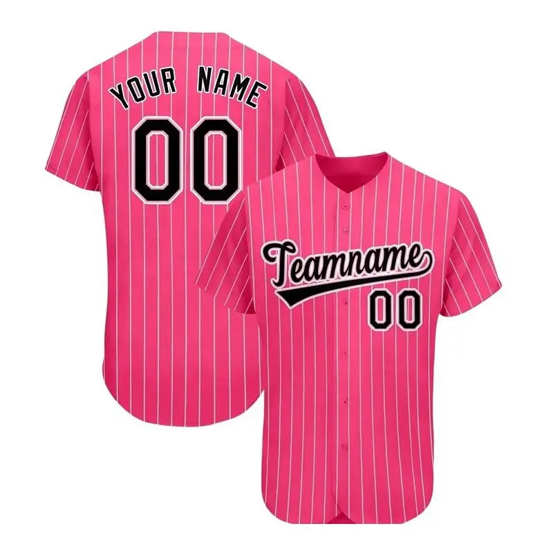 Custom comfortable kids baseball jersey hight quality white pink baseball jersey