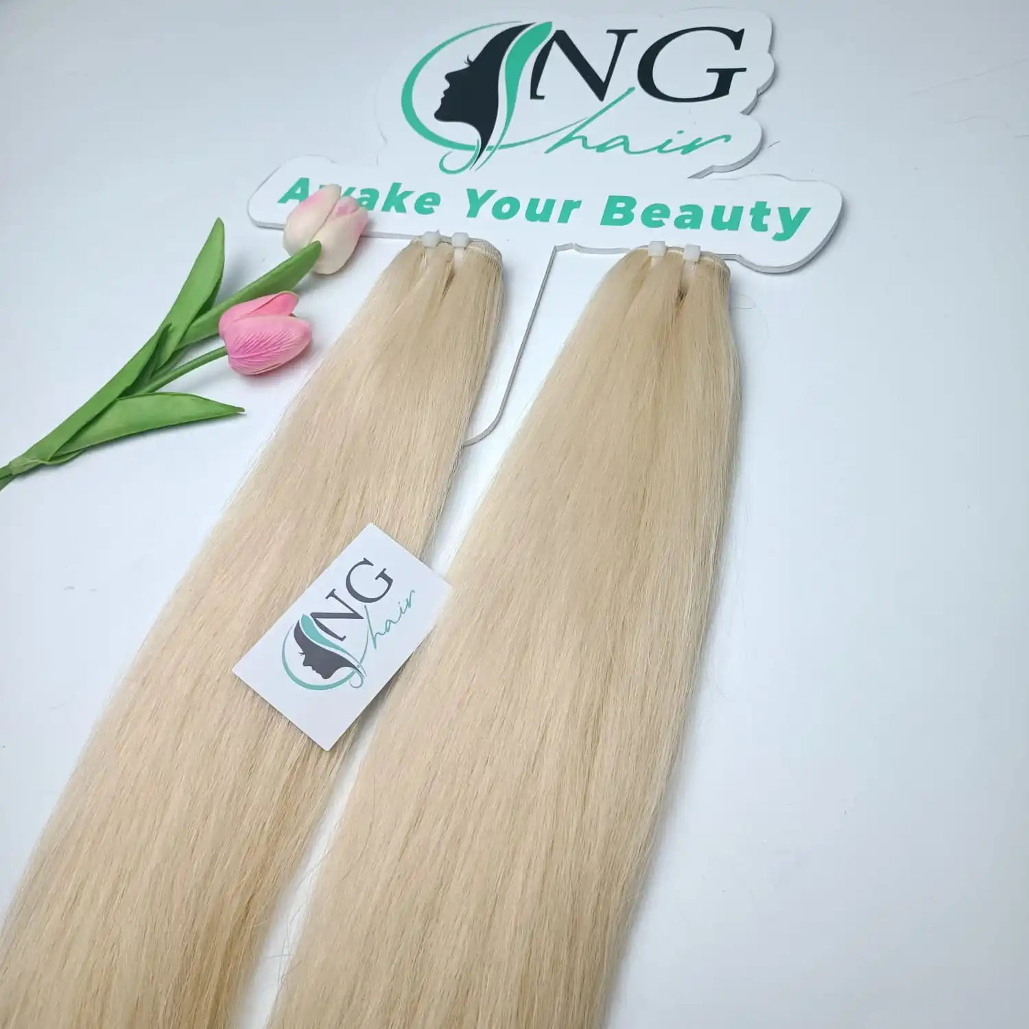Top Product High Quality Straight Style Weft Hair Extensions With Blonde Color For Women