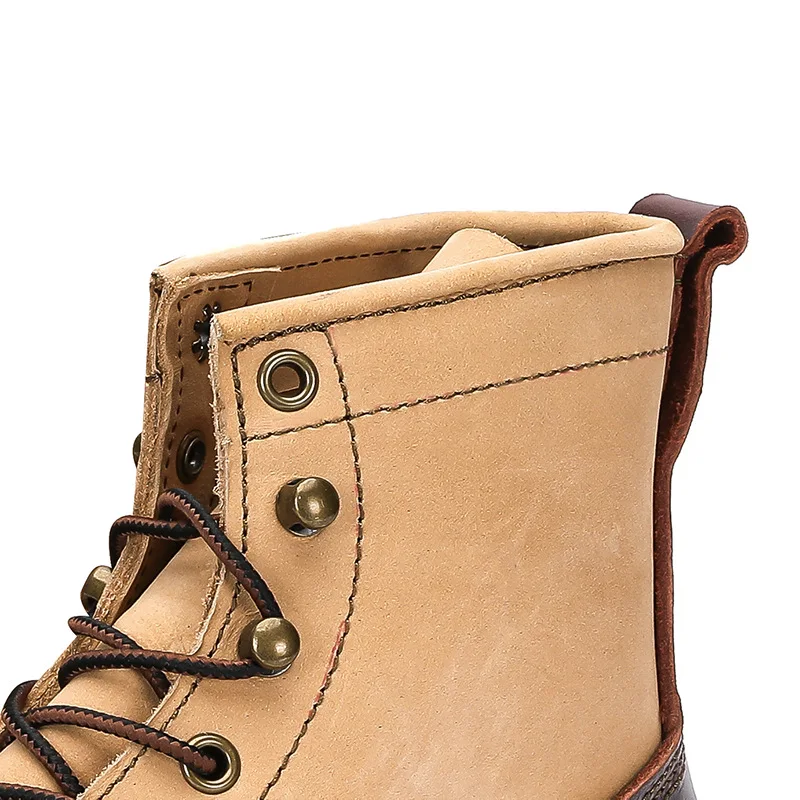 Hot New England Style Leisure Hiking Boots Mens Cow Leather Work Shoes