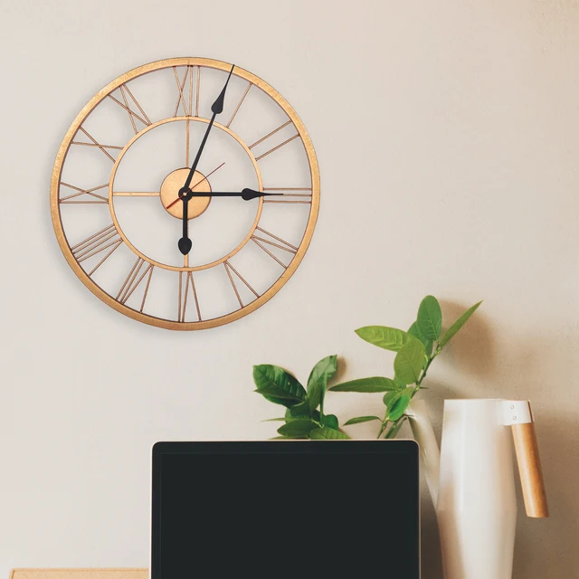 Custom Design Metal Iron Wall Clock Round Shape 30 Inch Rose Gold Plated Frame For Home Office Largest Manufacture Company