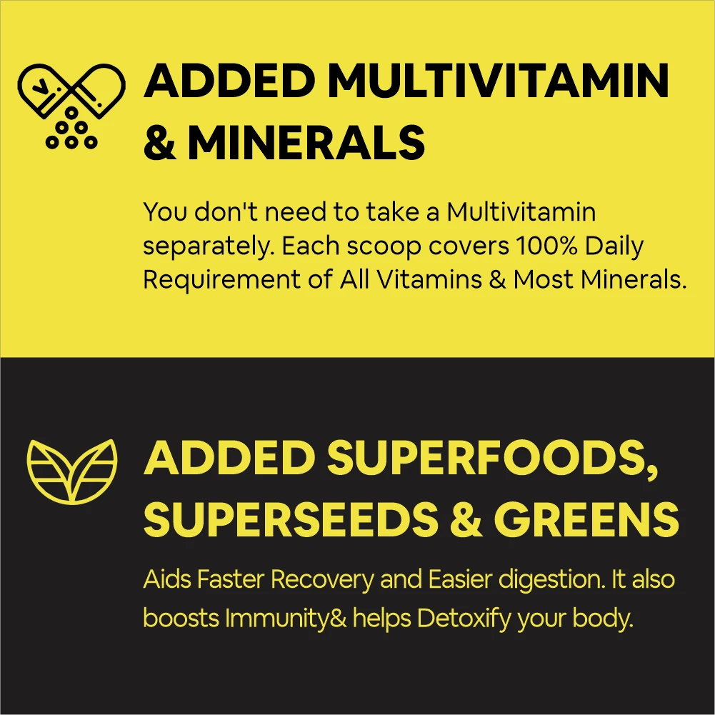 Vegan Protein Powder - Plant Based Pea Protein Powder with Multivitamin,Minerals,Superfoods, Digestive Enzymes - Alphonso Mango