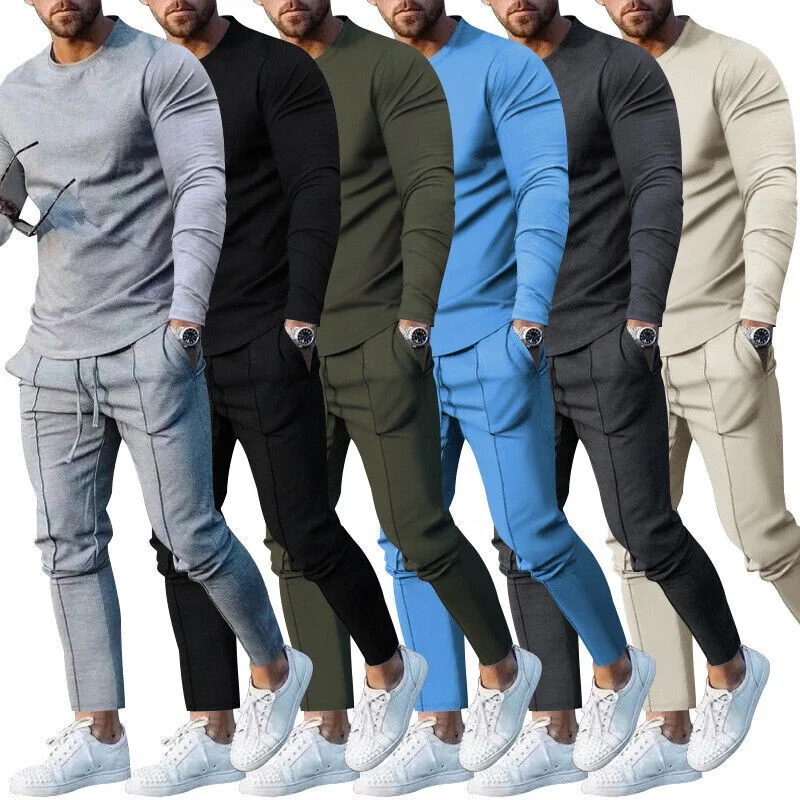 New Loose Hoodie and sweat pant set embroidery Tracksuit Long Sleeve Mens custom Sweatsuit Set