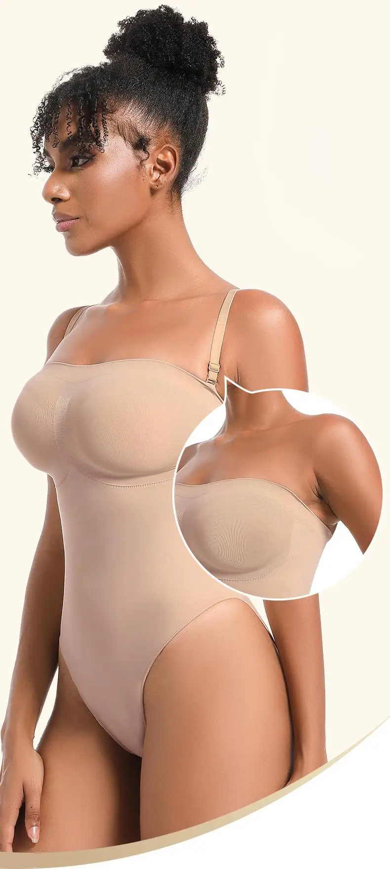 Daily High Quality Sculpt Removeable Straps Shapewear Sexy Power Stretch Slimming Tummy Control Seamless Knitted Bodysuit