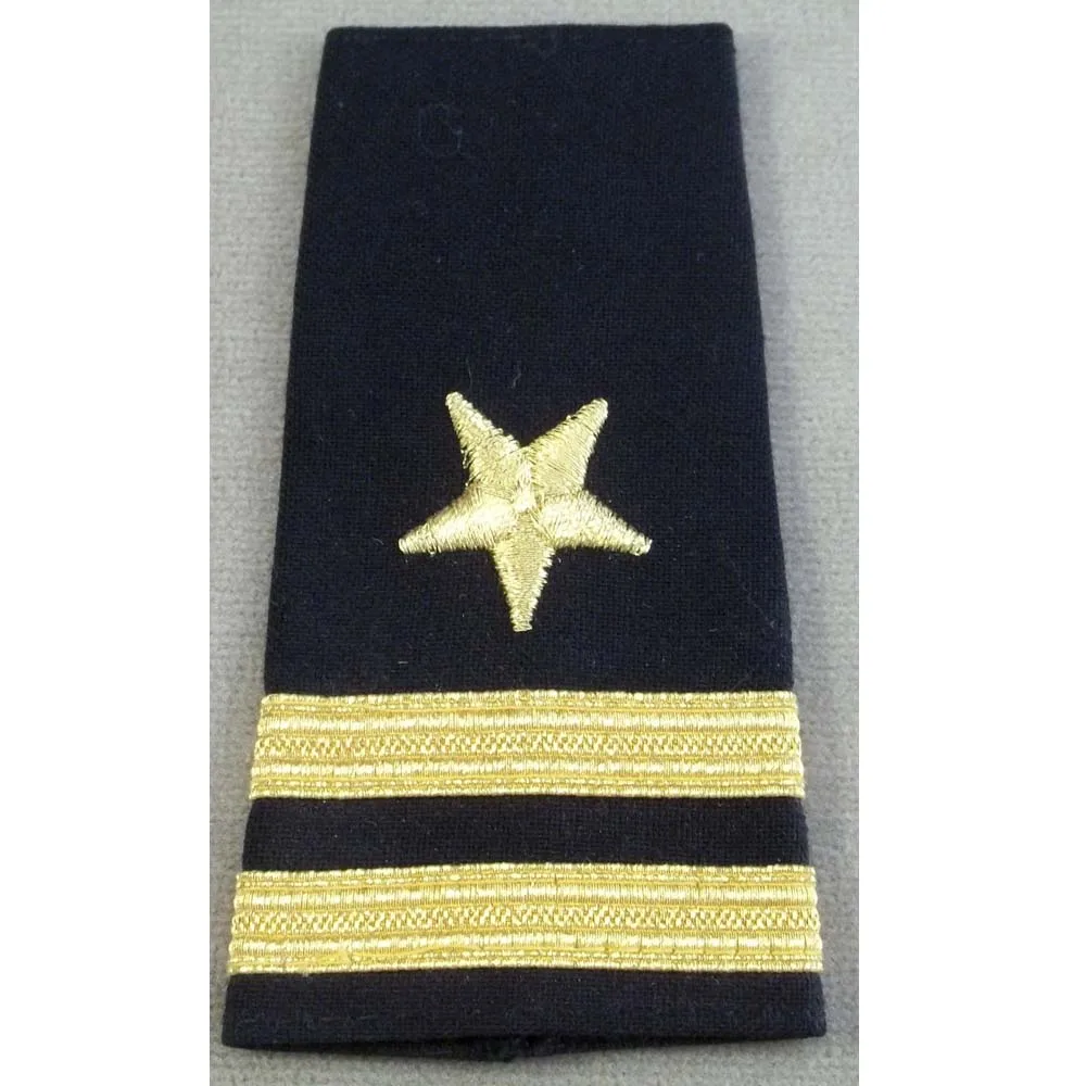Supplier of customized high quality uniform Epaulet with embroidery star 2 bar shoulder board Slip on slider with embroidery