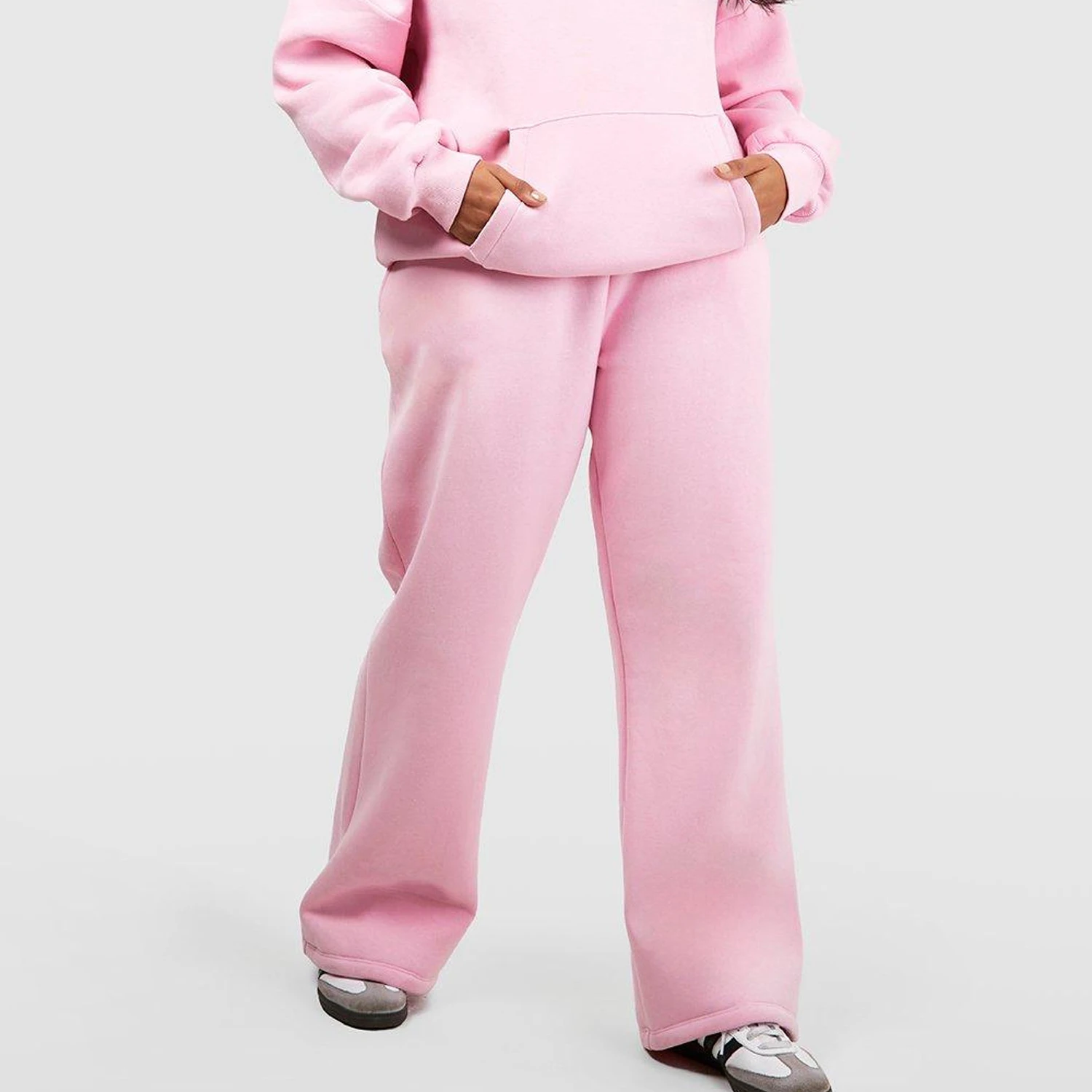 Custom Tracksuit Women 100 % cotton Plain Sports training & jogging Wholesale Women Pink Color Tracksuits