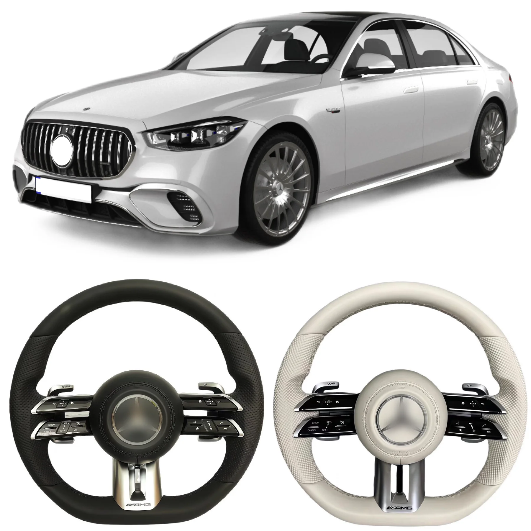 Wholesale customized -benz new dragonfly sports steering wheel AMG e300/glc260s/s320ml350 steering wheel assembly