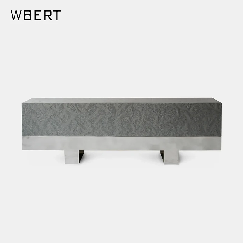 WBERT Italian Light Luxury Retro Side Cabinet Simple Designer Living Room Storage Locker Minimalist TV Stand Furniture
