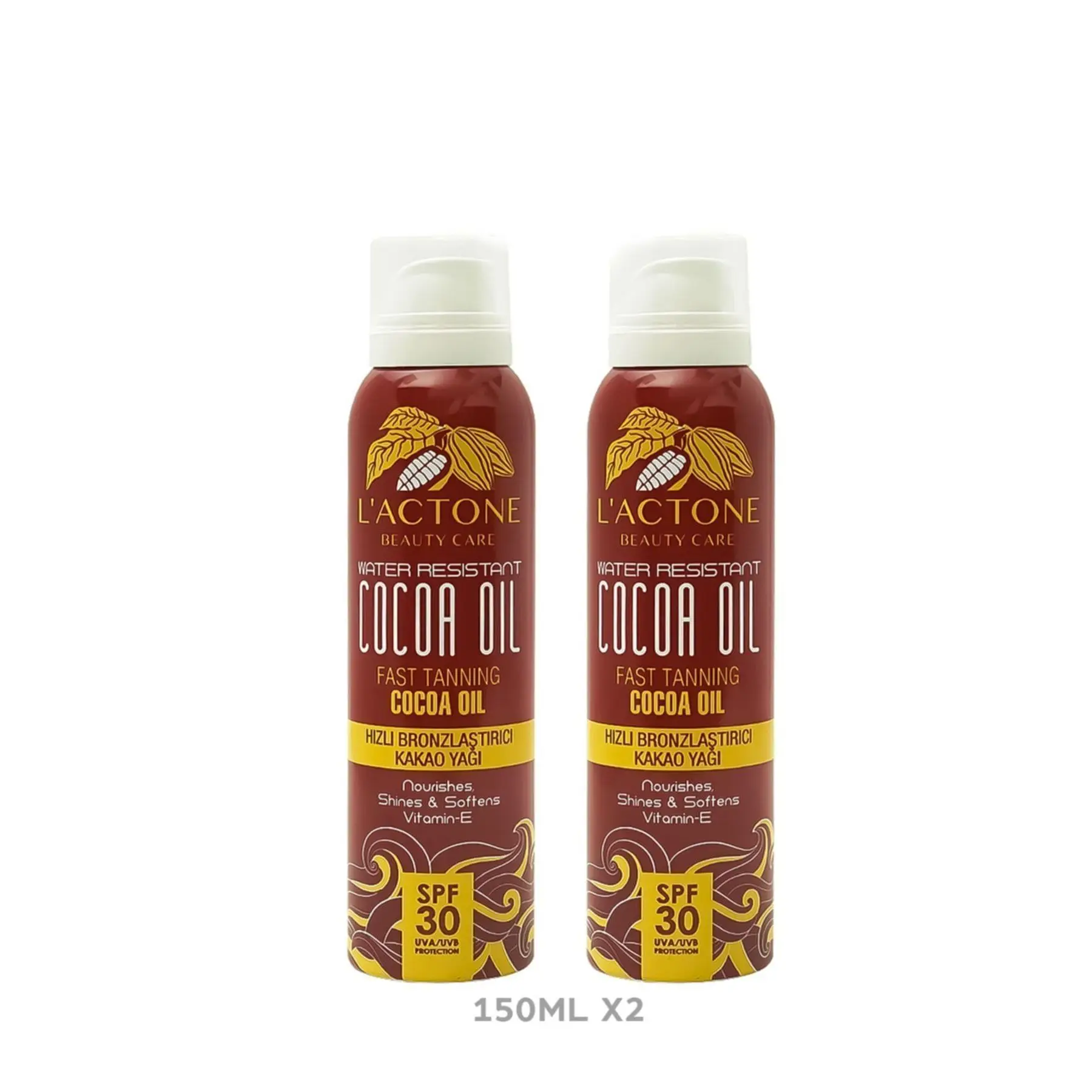 Fast Tanning Cocoa Oil Spf30 Set of 2 150 ml / Fast Tanning Cocoa Oil Vitamin E