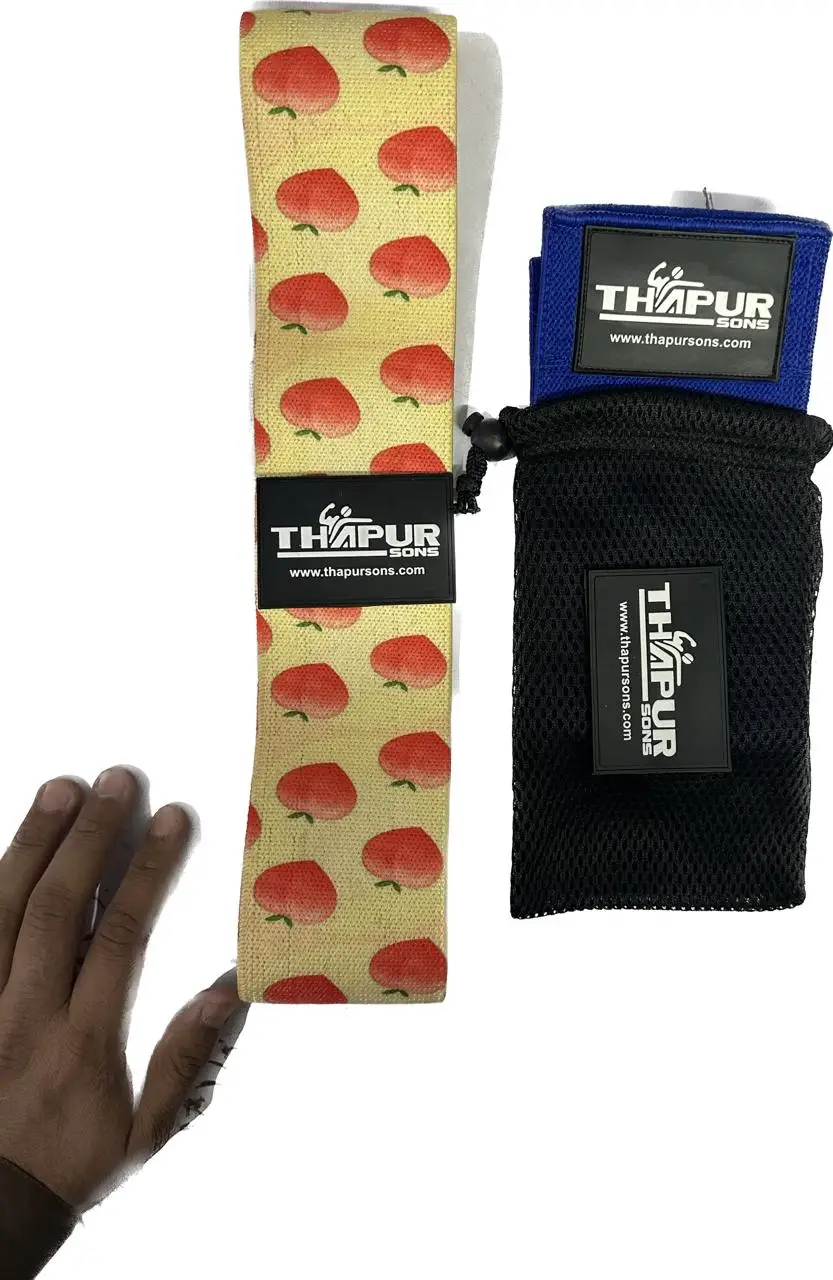 Logo Personnalised Imprime 3 Bandes De Coton Tissu Hip Booty Ensemble Band Resistance Tissu Fitness