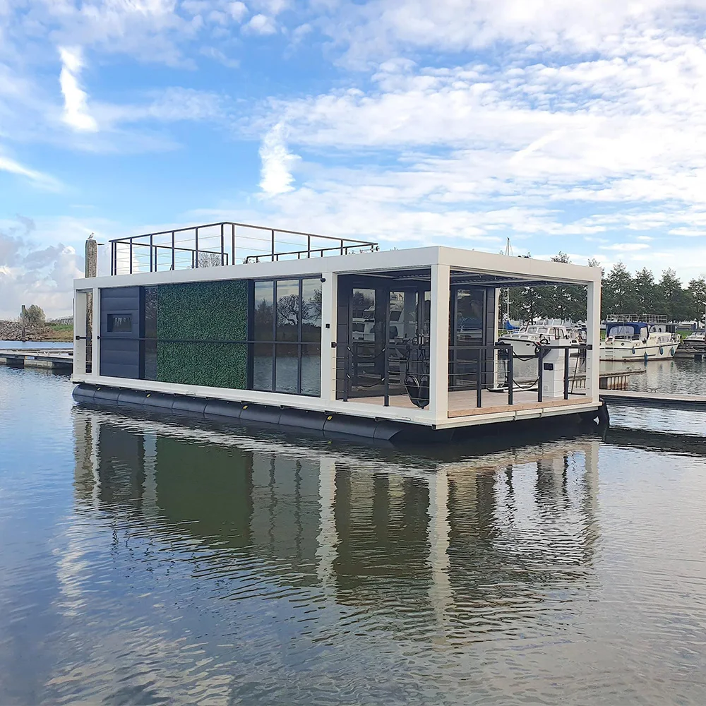 2023 Hot Selling Custom Pontoon House Pontoon Boat Home Lifestyle Aluminum House Yacht Water Floating Pontoon Boat