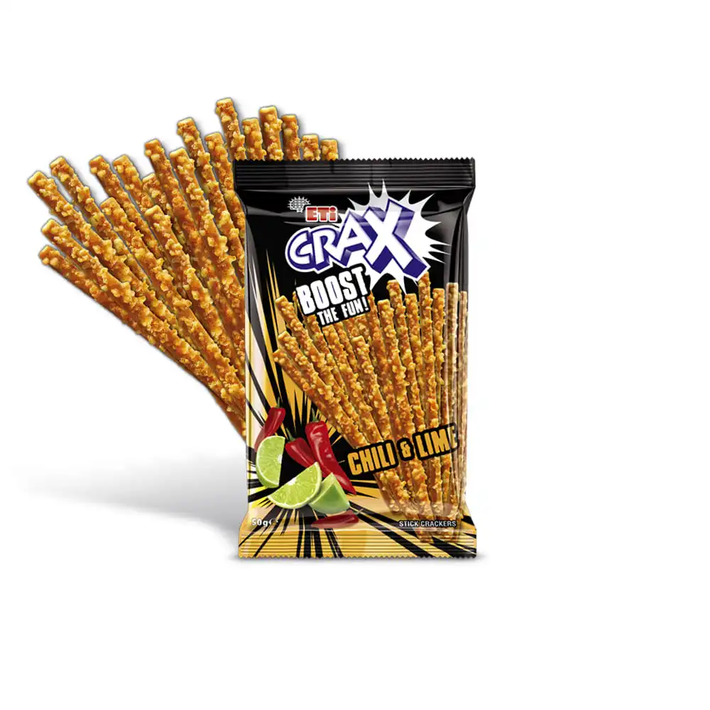 Крекеры для палочек Eti Crax со вкусом чили и лайма пикантный крекер закуски на ходу 50 г