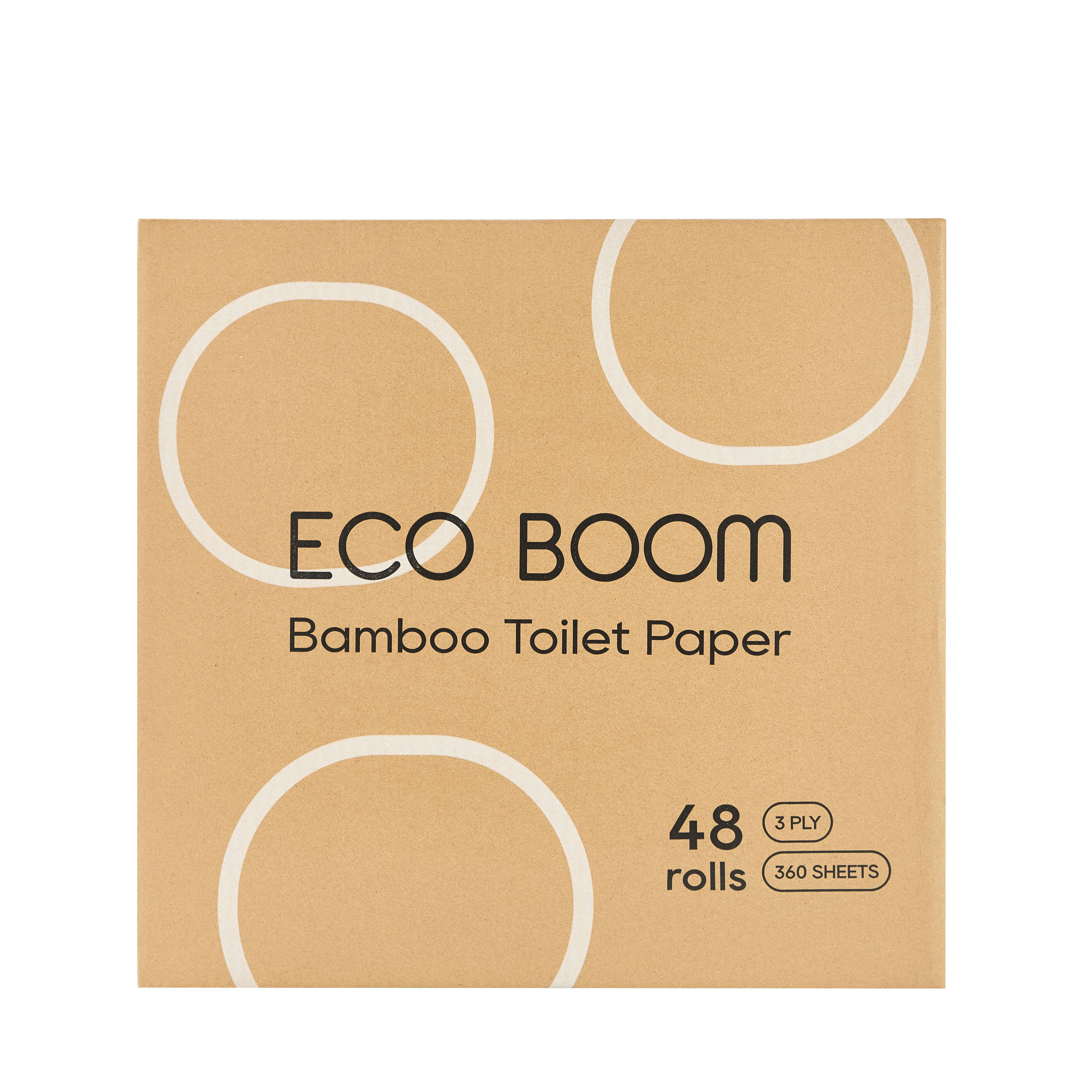 ECO BOOM bamboo flushable biodegradable bio 3 ply soft white dealer import tissue roll