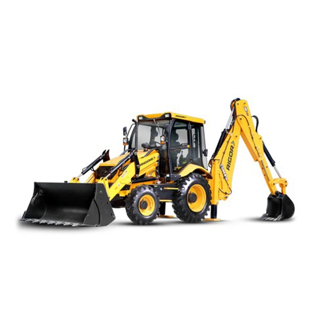 100 HP Backhoe loader Carraro transmission 6 In 1 Multipurpose Bucket Joystics AC With Heater Cabin 4X4 Rigor for Russia Farm