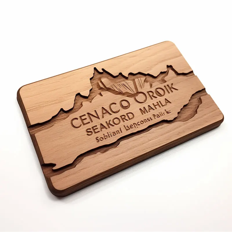 eco friendly wooden souvenir custom logo engraved wood business card