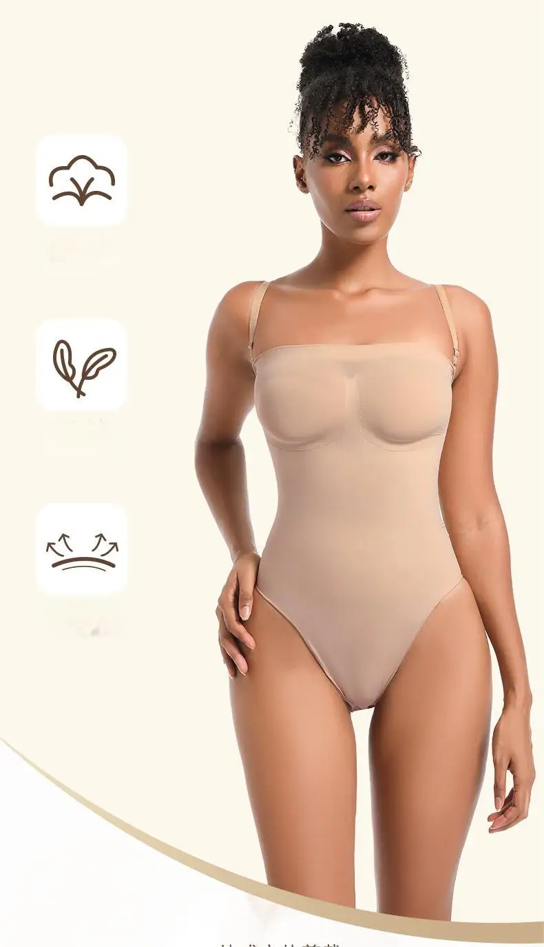 Daily High Quality Sculpt Removeable Straps Shapewear Sexy Power Stretch Slimming Tummy Control Seamless Knitted Bodysuit
