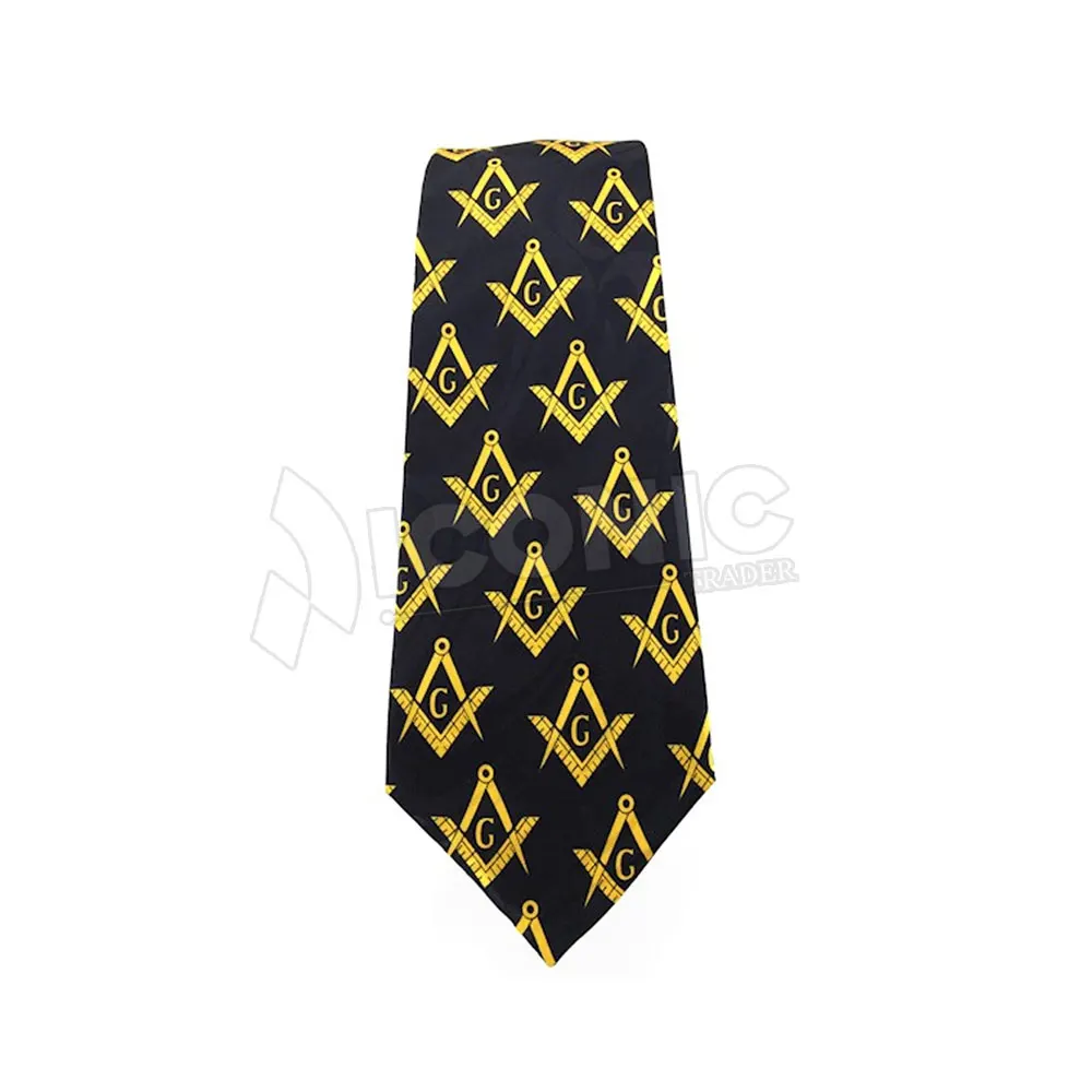 Men Silk Masonic Customize Regalia Tie Blue Color Logo Printed Men Best Sale Regalia Tie For Online Sale