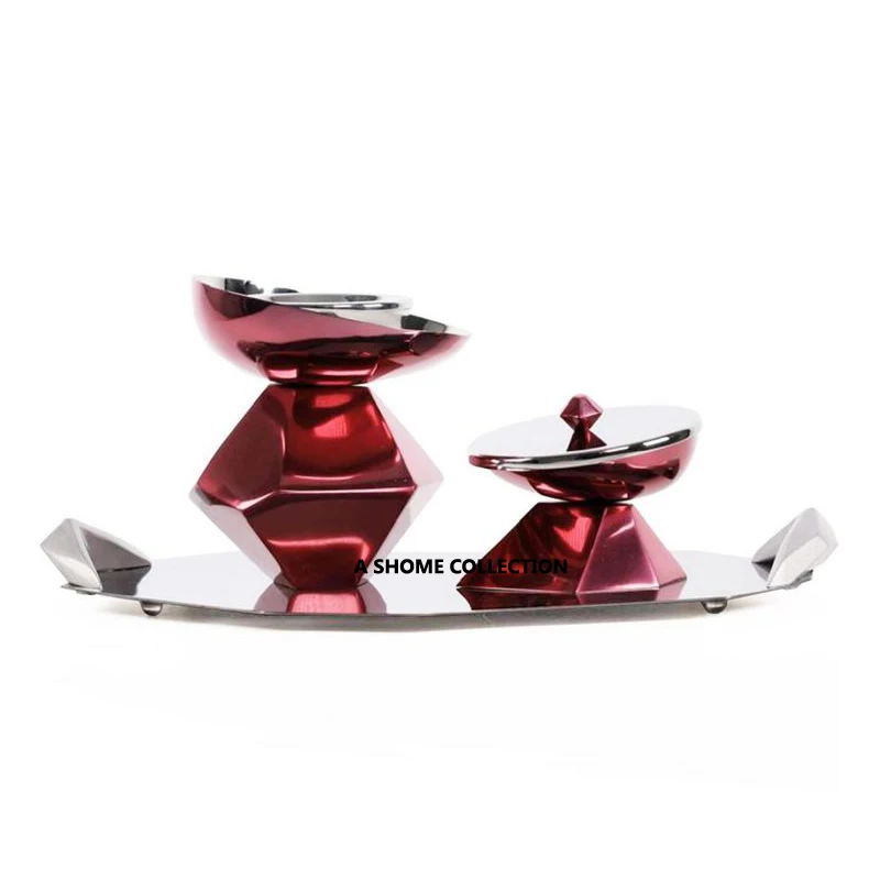 metal wine color latest design Home Decor Middle East Metal Charcoal Bakhoor Burner with tray
