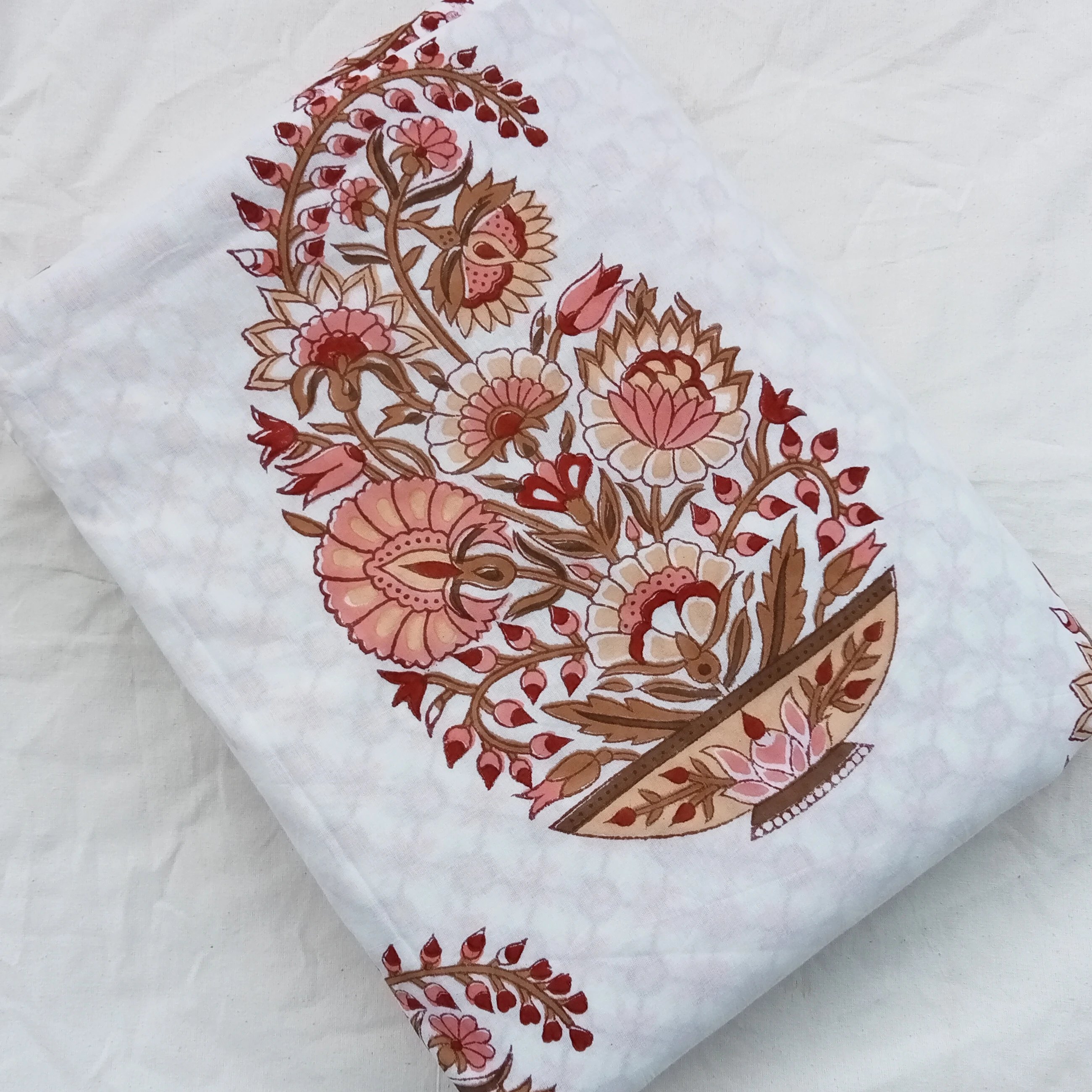 Indian Hand made Reversible Dohar Soft Cotton Quilt Hand Block Print Quilt Floral Print Soft Cotton Quilt AC Blanket