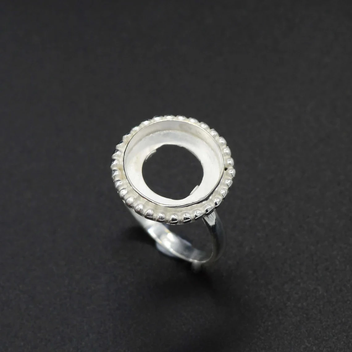 Pure 925 Sterling Silver Designer Round 7-30MM Collet Cup Blank Setting DIY Cup Plain Without Gemstone Finding Jewelry