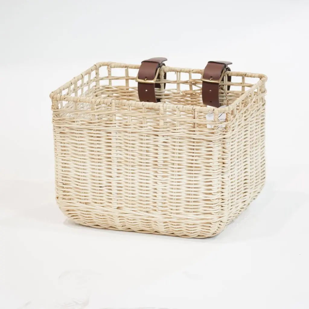 Rattan detachable basket for bikes accessories wholesale durable bicycle front baskets retro style bike bag