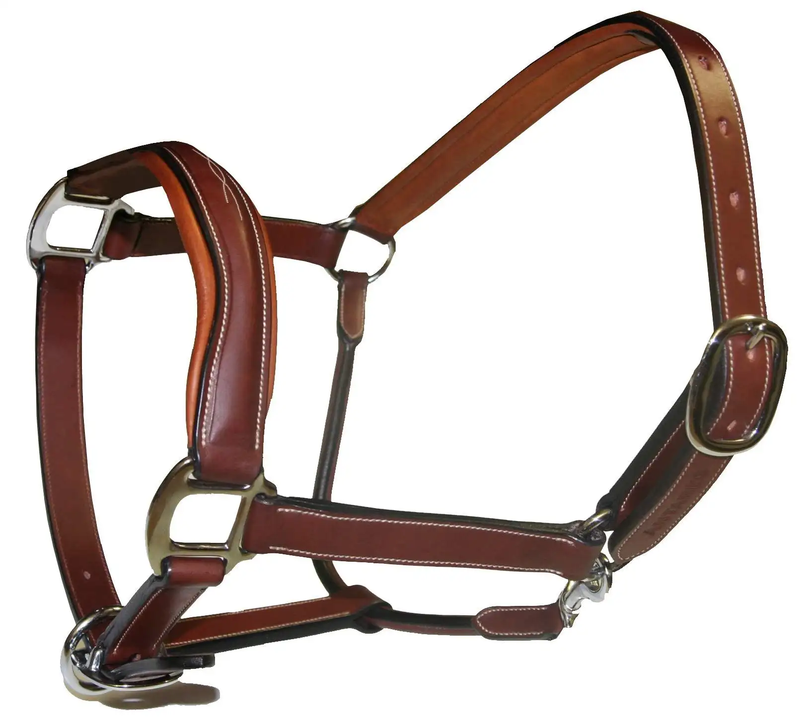 CLASSIC LEATHER HORSE HALTER BRASS HARDWARE SOFTY LEATHER PADDED FANCY STITCHED/CUSTOM LEATHER HORSE HALTER