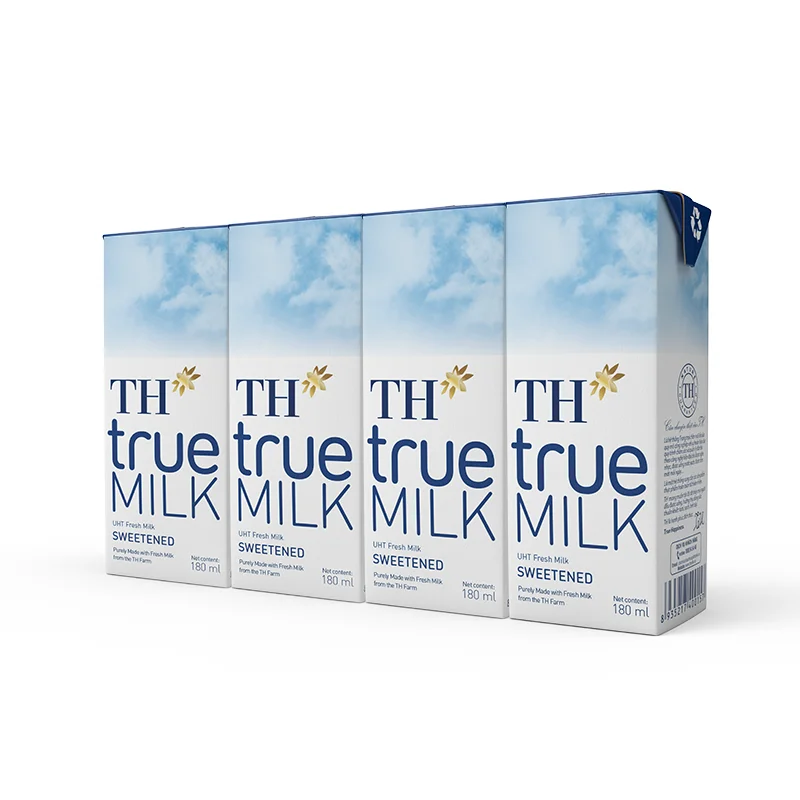 TH True Milk UHT Sweetened Fresh Milk 180ml Pure Sterilized High Quality Dairy Products Organic Whole Milk