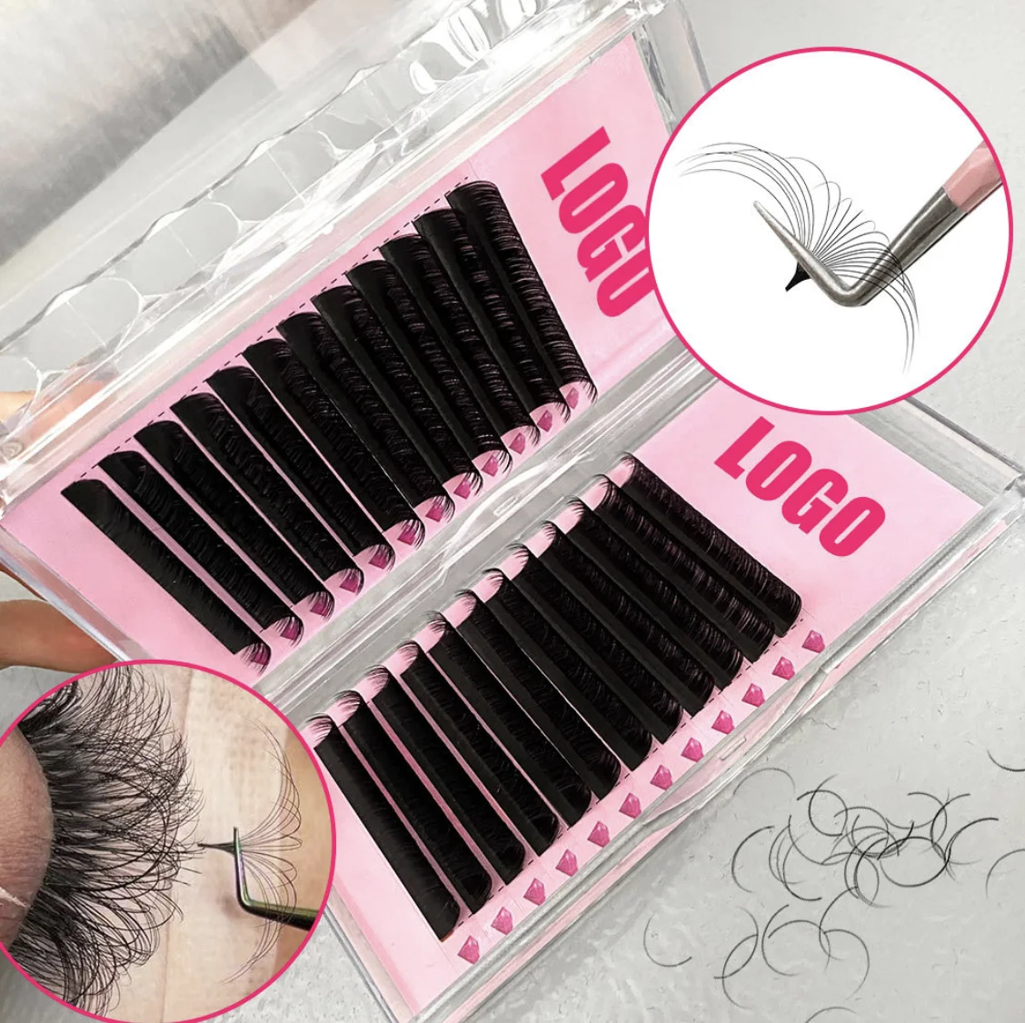 lash silk mink custom packaging beauty eyelash extensions supplies  soft full natural light bouquet eyelash extensions