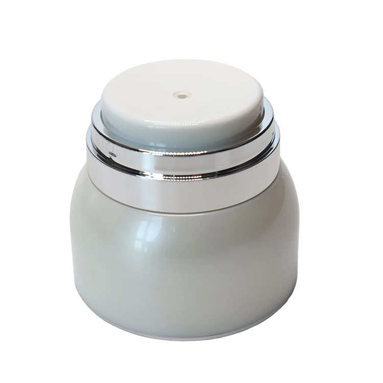 Hot 15ml 30ml 50ml White Acrylic Airless Jar  Pump Luxury Manufacturing Pump jar Cosmetics Packaging