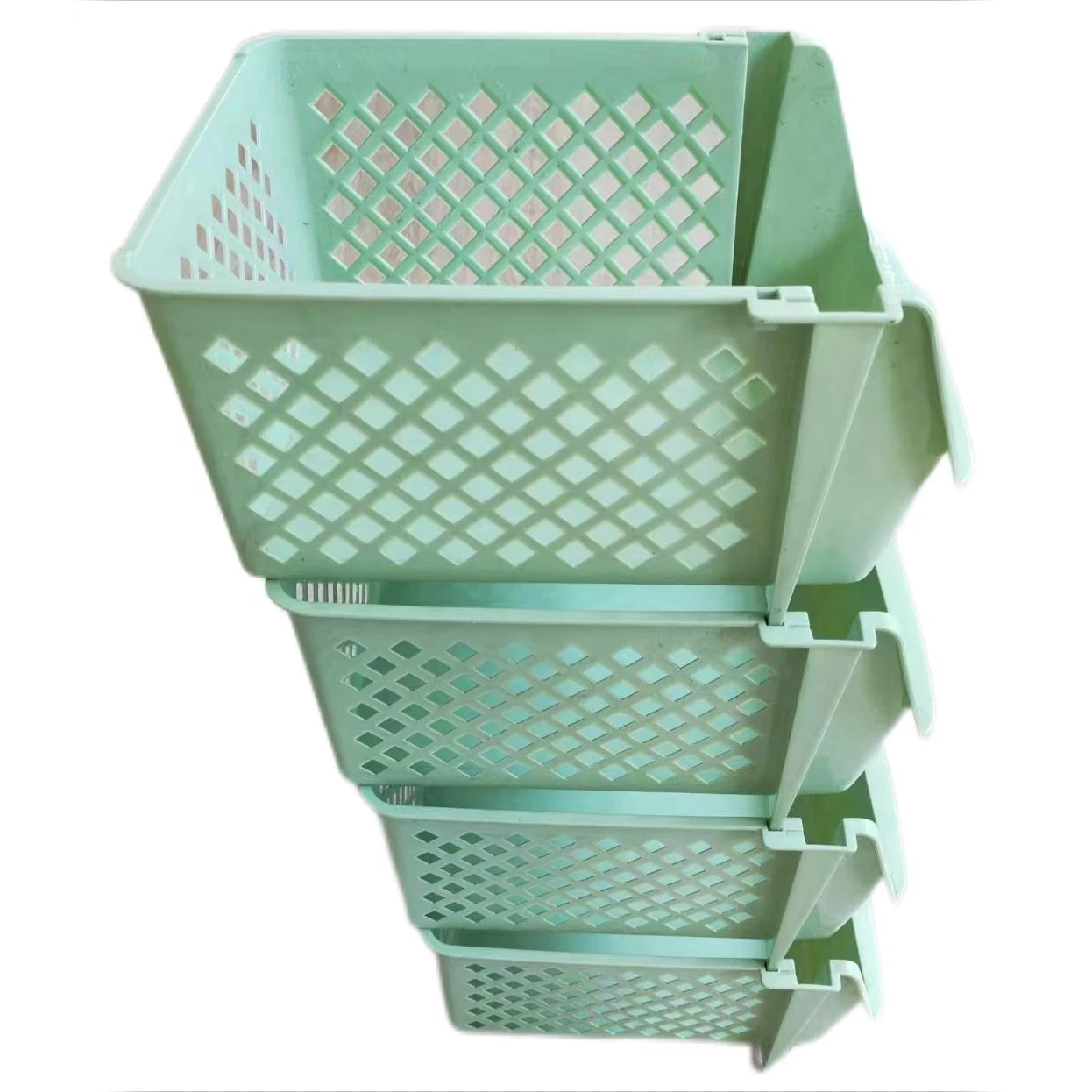 Second Hand Stackable Storage Basket Organizer Injection Mould Food Snacks Toys Toiletries Plastic Storage Bins Used Mold