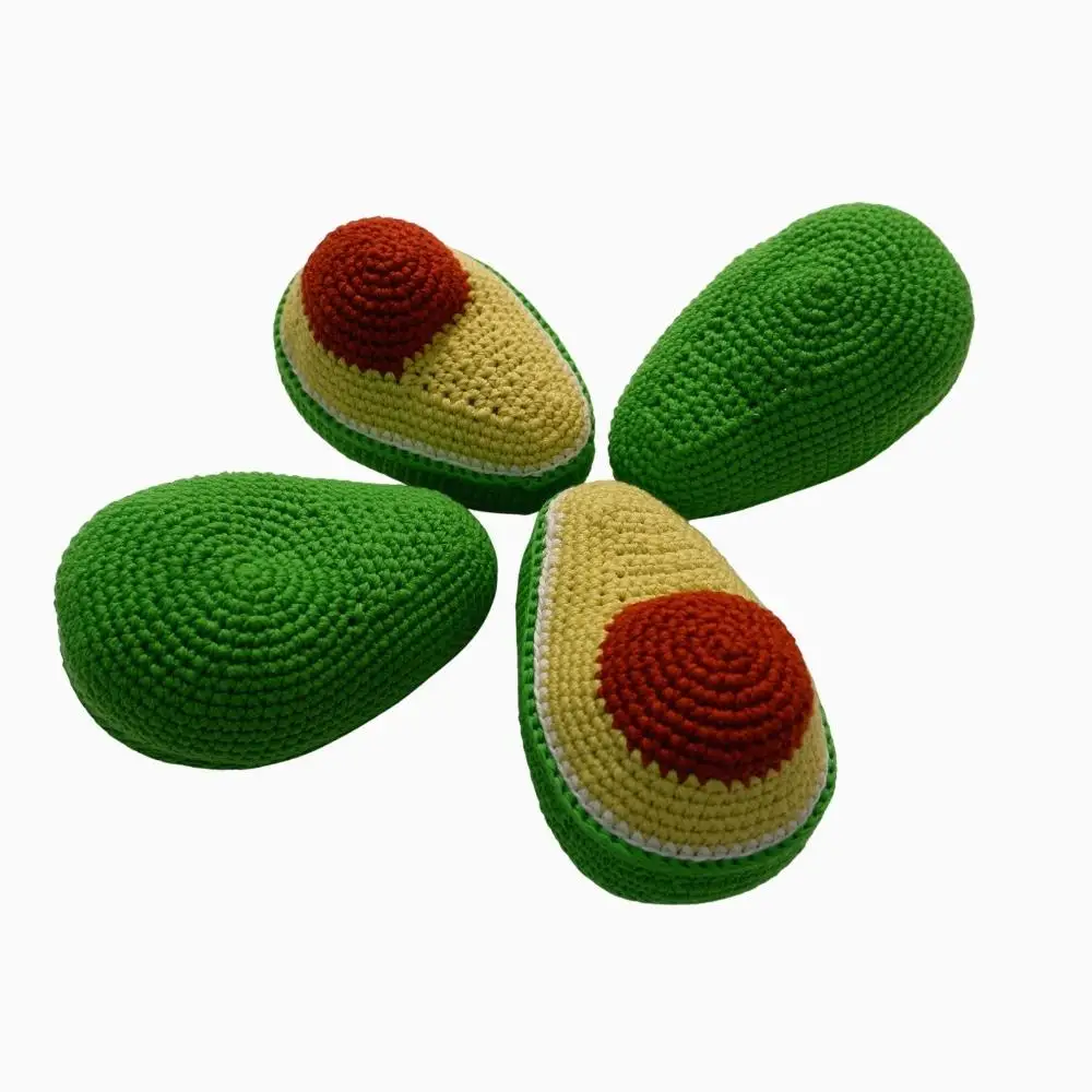 New Handmade Product Manufacturer Pet Toy Avocado Shape Squeaky Funny Interactive Durable Knitting for Dog Cat Small Animal