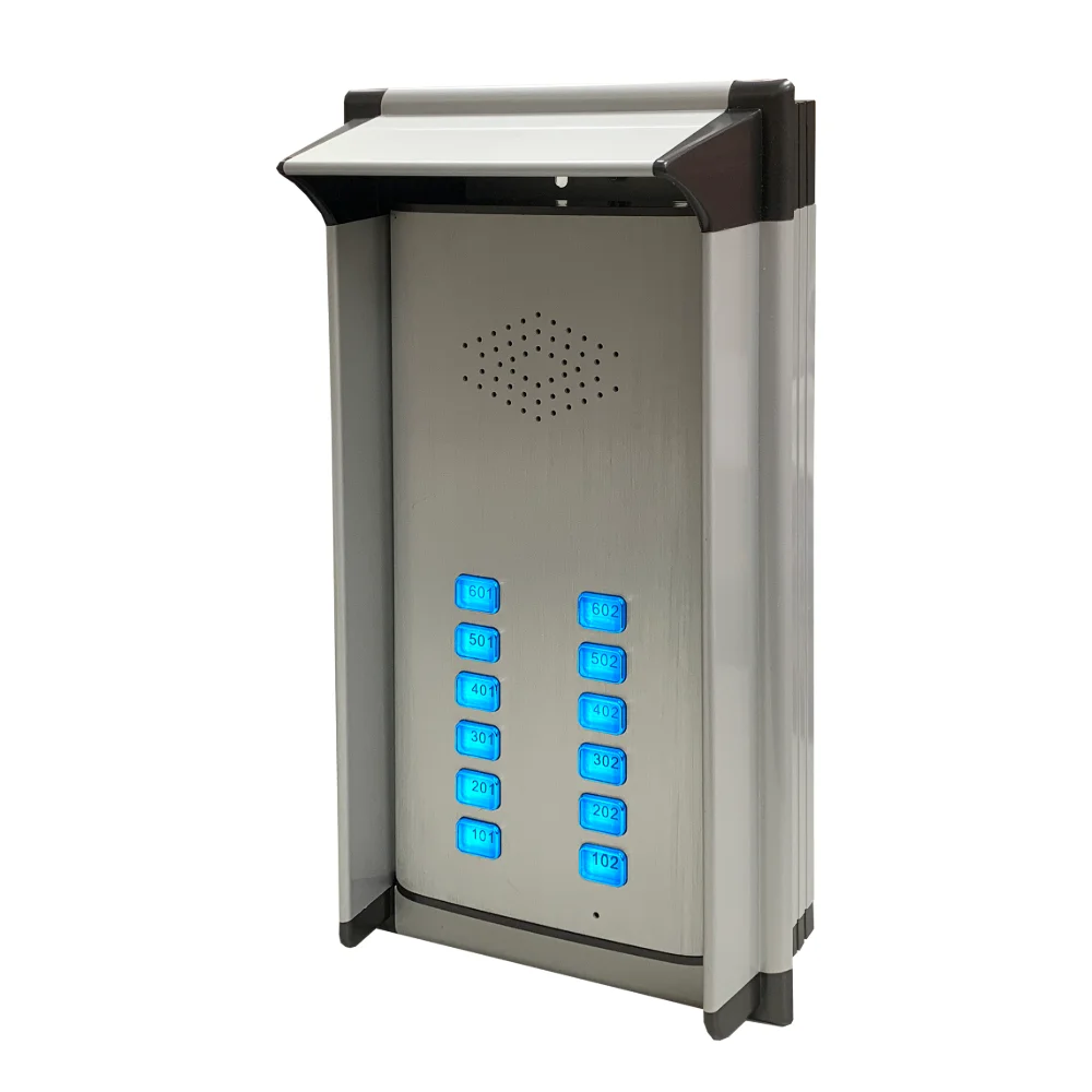 4G беспроводной многоарендатор аудио домофон 12 кнопок вызова автономный GSM с использованием SIM-карты контроллер домашней автоматизации