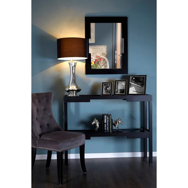 Black Sleek Square Wall-Mounted Makeup Mirror, High-Definition Reflection, Essential for Home Beauty Routine