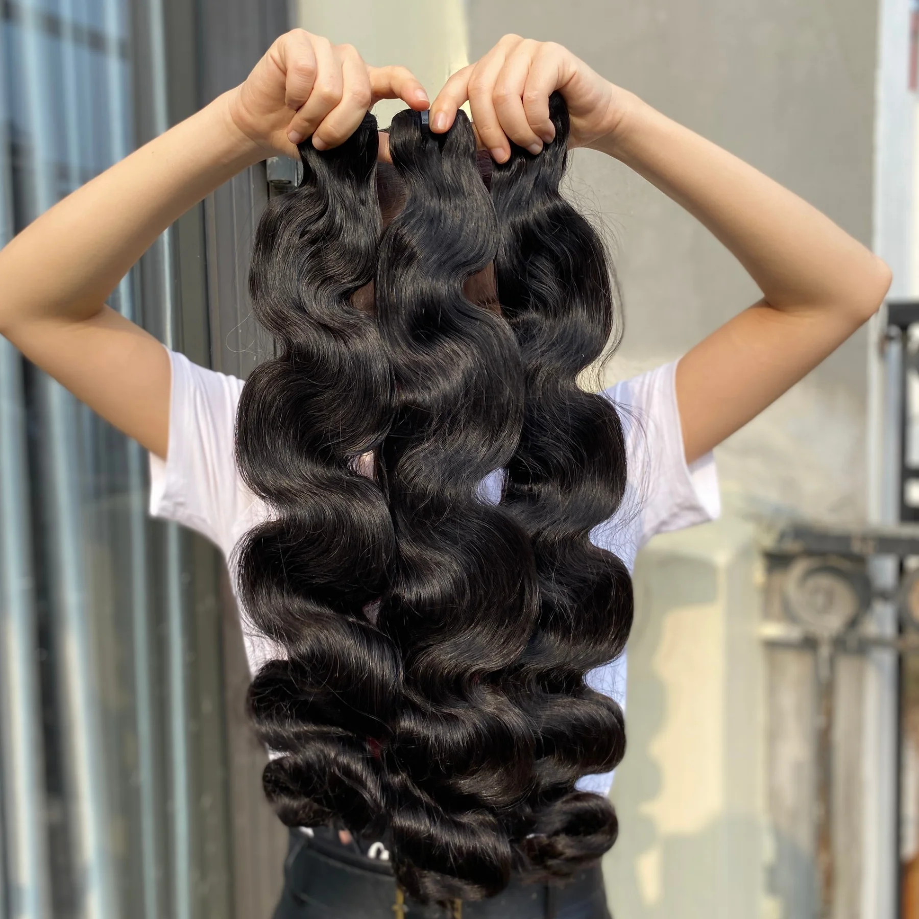 Body wavy hair natural hair product made by Vietnamese human hair weaves bundle