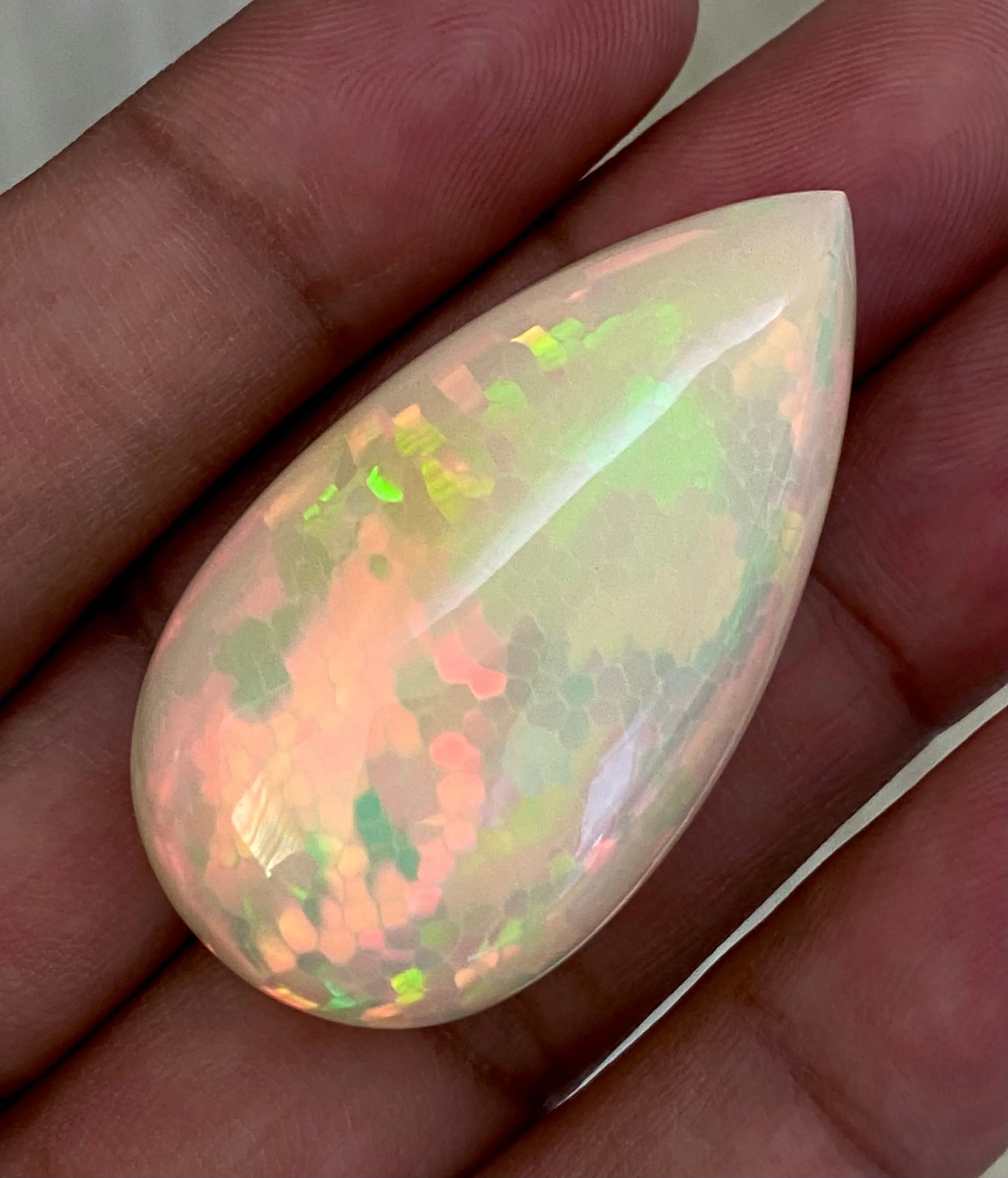 Natural Fire Opal Pear Shape Multi Gemstone color Jewelry Making Stone Beautiful Fire Color