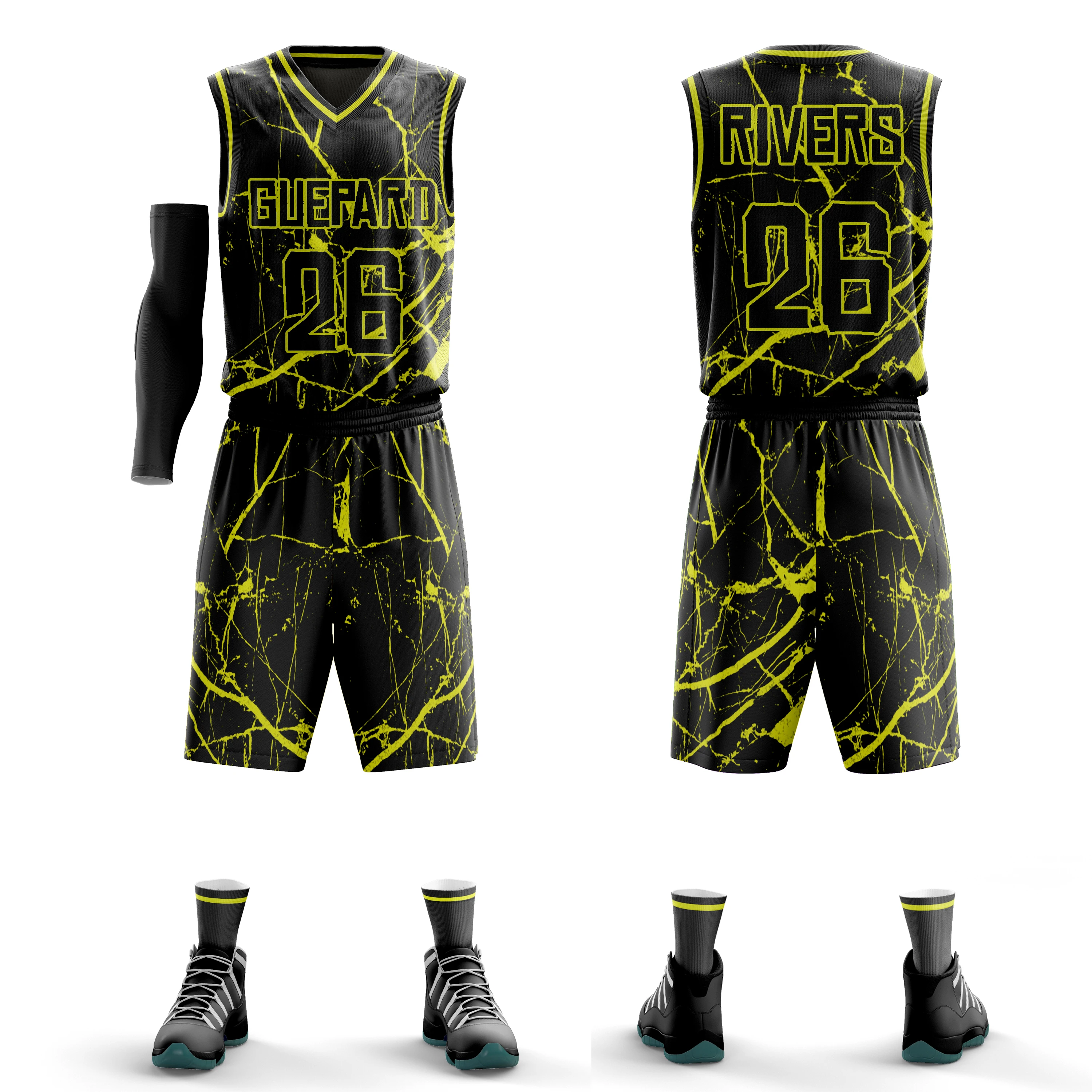 Custom Name Number Kids & Adult College Basketball Jerseys USA Reversible basketball jersey basketball Uniforms Set