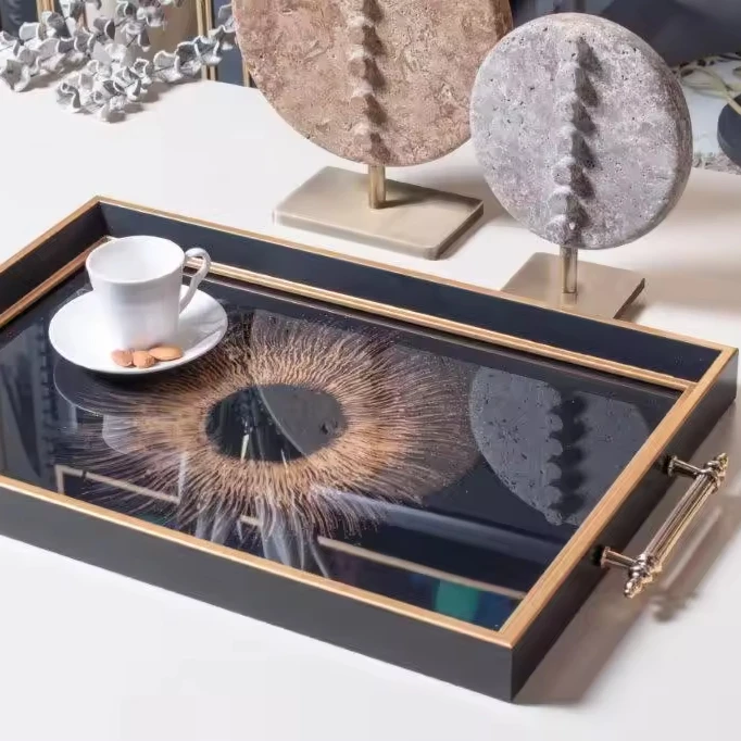 Direct Factory Price Serving Tray Custom Modern Design Glass Tray for Home Decor Table Kitchen Hot Sale for Christmas for Hotel