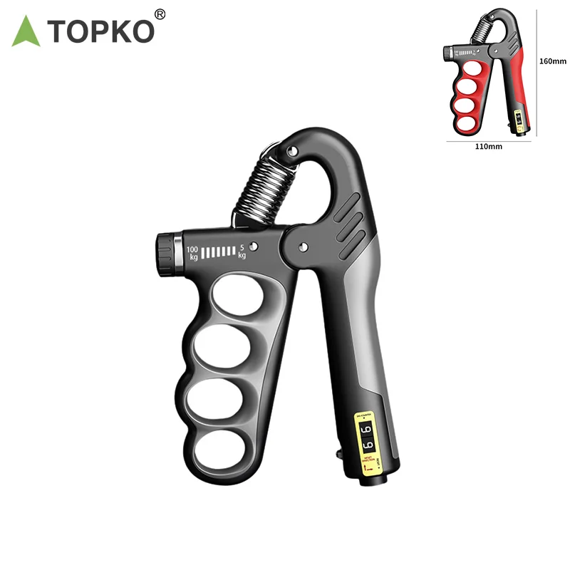 TOPKO High Quality Strengthener Hand Finger Exerciser with Counter Gripper Multi-functional Counting Grip Strength Device