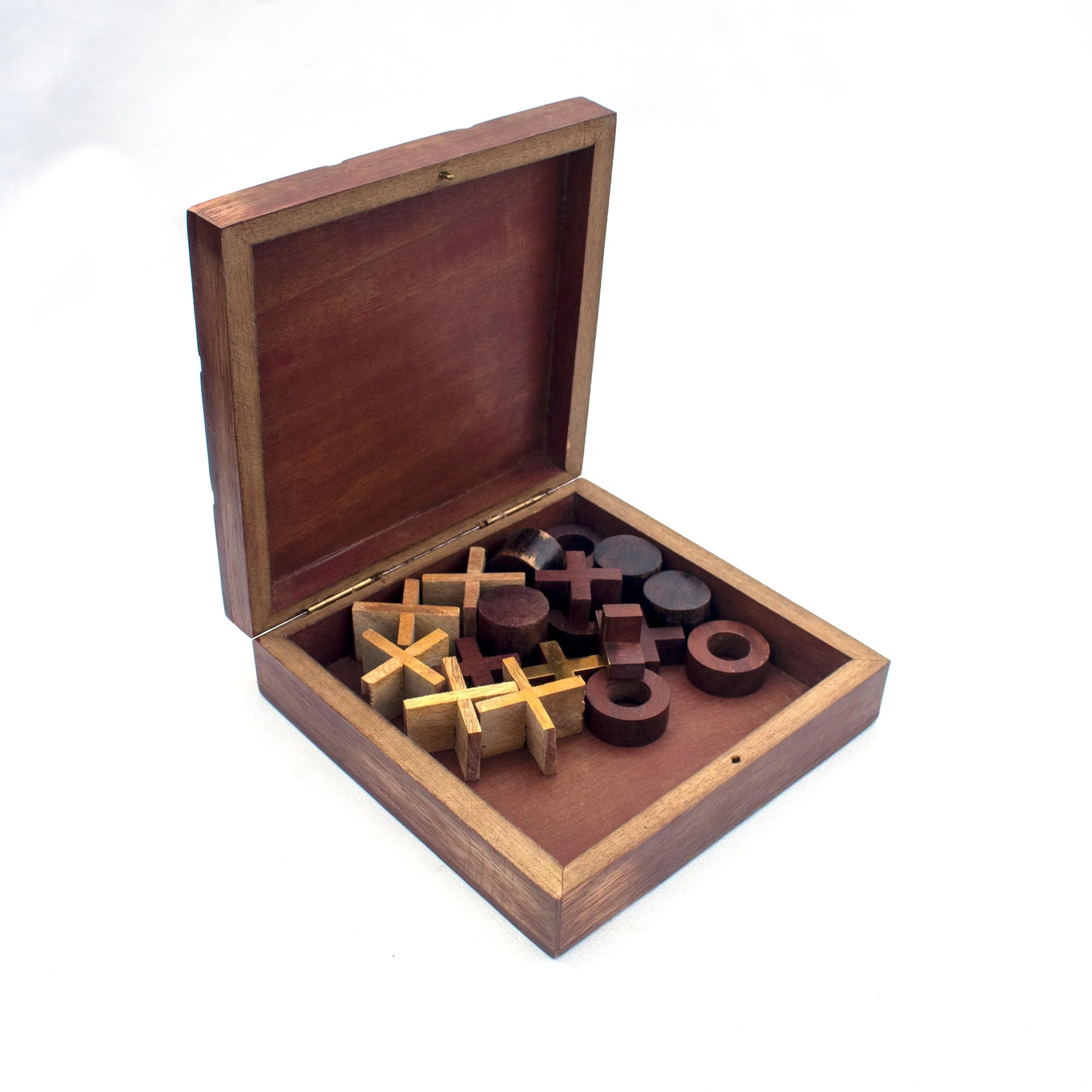 Деревянная игра Tic Tac Toe с коробкой 4x4x1 5
