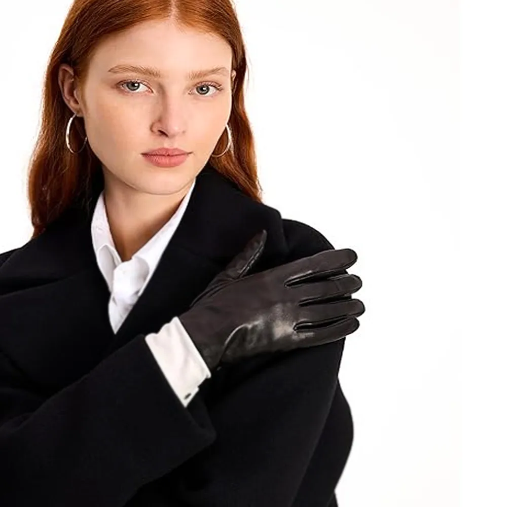 Best Material Comfortable Breathable Full Finger Leather Gloves From Pakistan Newest Design Fashion Leather Gloves For Women