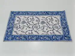 Top Quality Real Hand Block Printed Table Placemat Napkin Set of 6pcs Jaipur Jaal 100% Cotton 13'x19' / 18'x18'