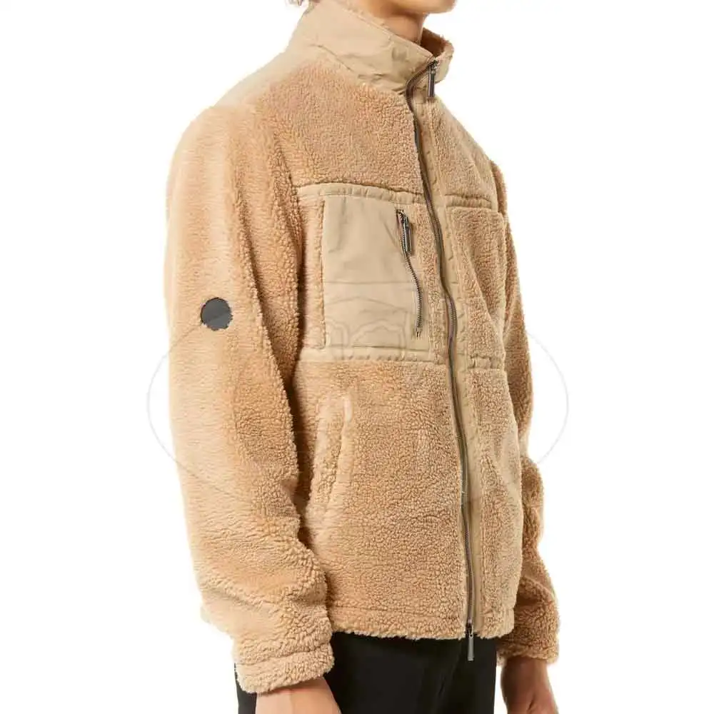 Good Quality Sherpa Fleece Custom Design Winter Thick Black And Custom Colors Sherpa Fleece Jacket for Men
