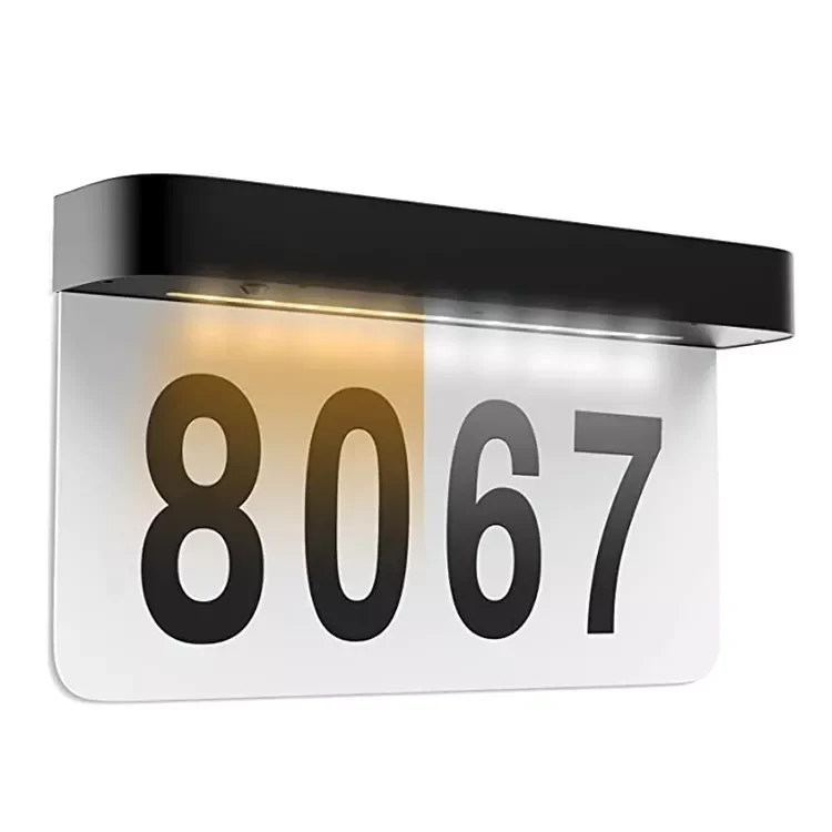 Solar Powered Wall Mount Lamp Solar Door Address Sign Lighted House Numbers Light