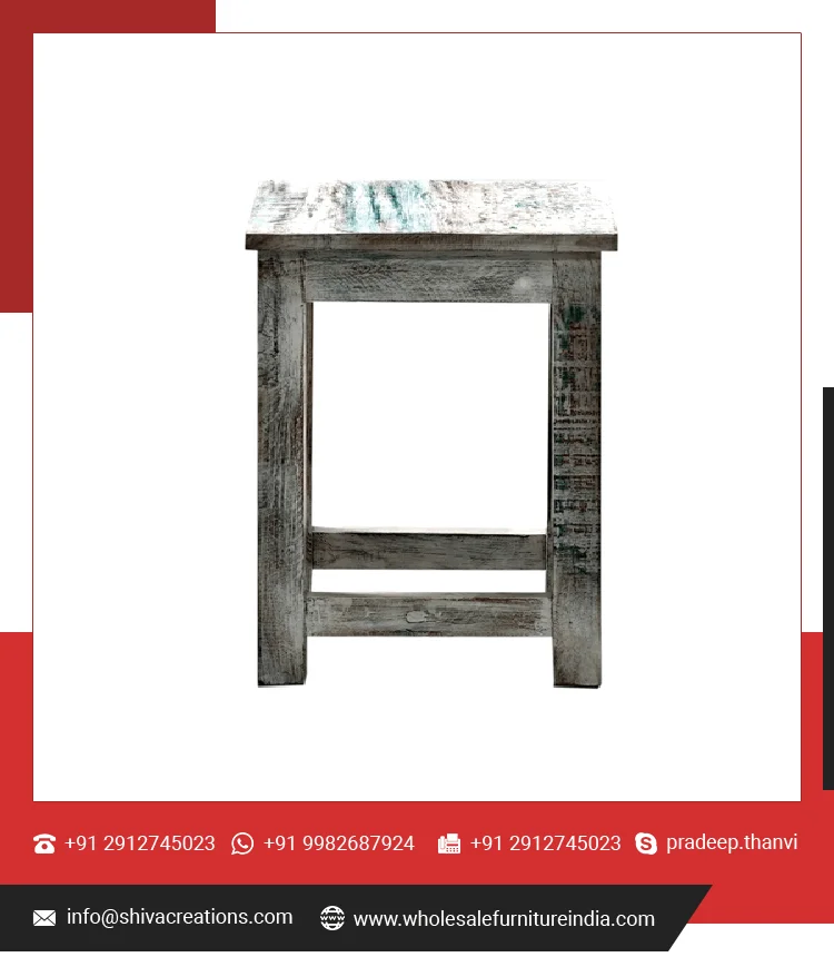 Custom Handcrafted Wooden Stool Reclaimed Wooden Furniture Industrial style seating Unique wooden furniture piece