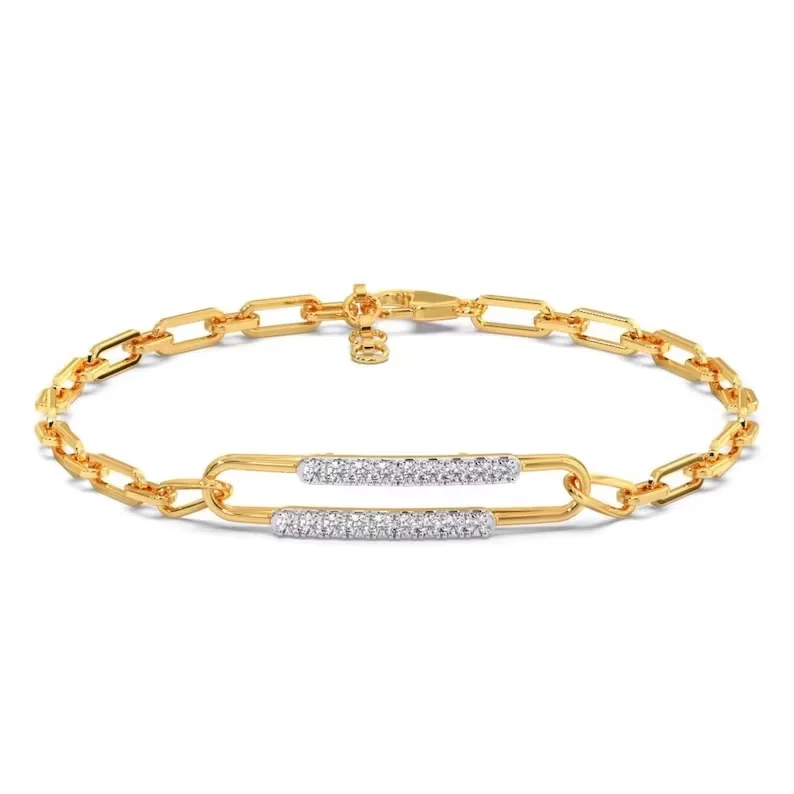 14K Gold Bracelet with Lab Grown Diamonds Genuine Grown Diamond Bracelet Women Gift Diamond Bracelet