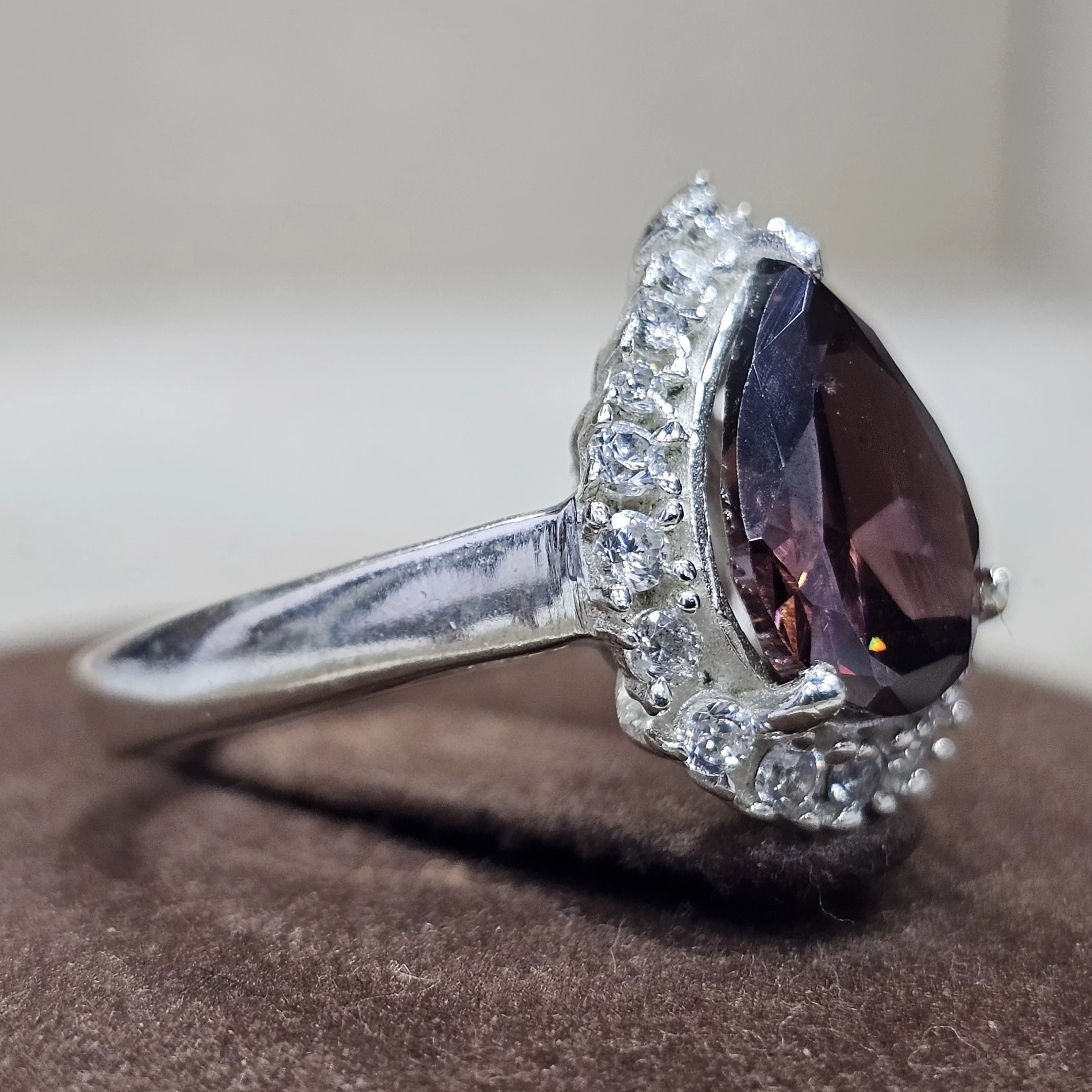 925 Sterling Silver Excellent Quality Handmade Designer Latest Trendy Ring With Teardrop Shape Nice Cut Moissanite Gemstone