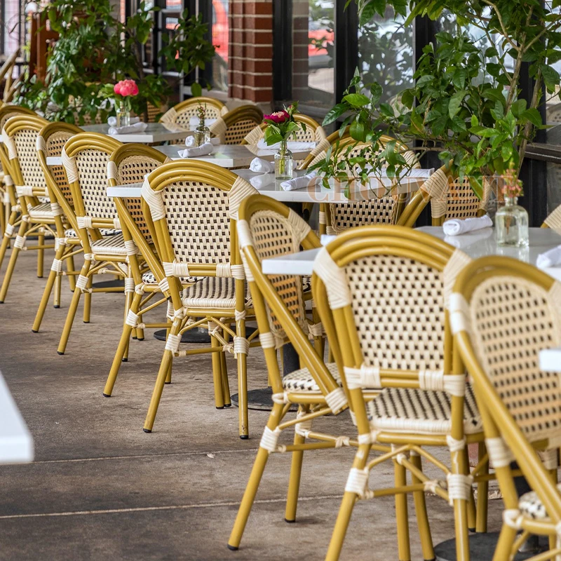 Outdoor Europe  French Bistro Chairs Waterproof  PE Rattan Wicker Chair