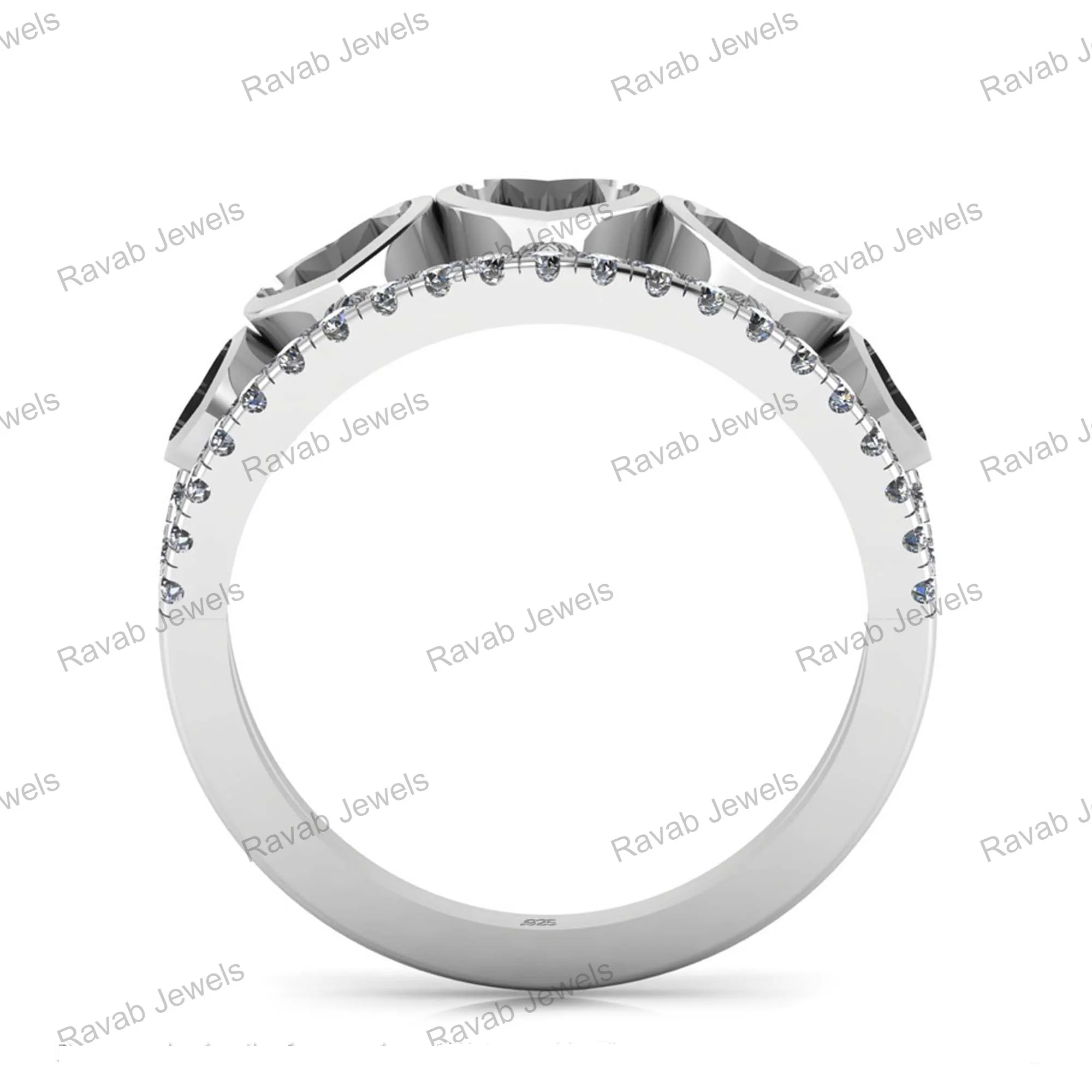 2024 Resin Bezel Zircon Heart 5mm Handmade Double Band Women Wedding 925 Sterling Silver Ring Breastmilk Keepsake Jewelry